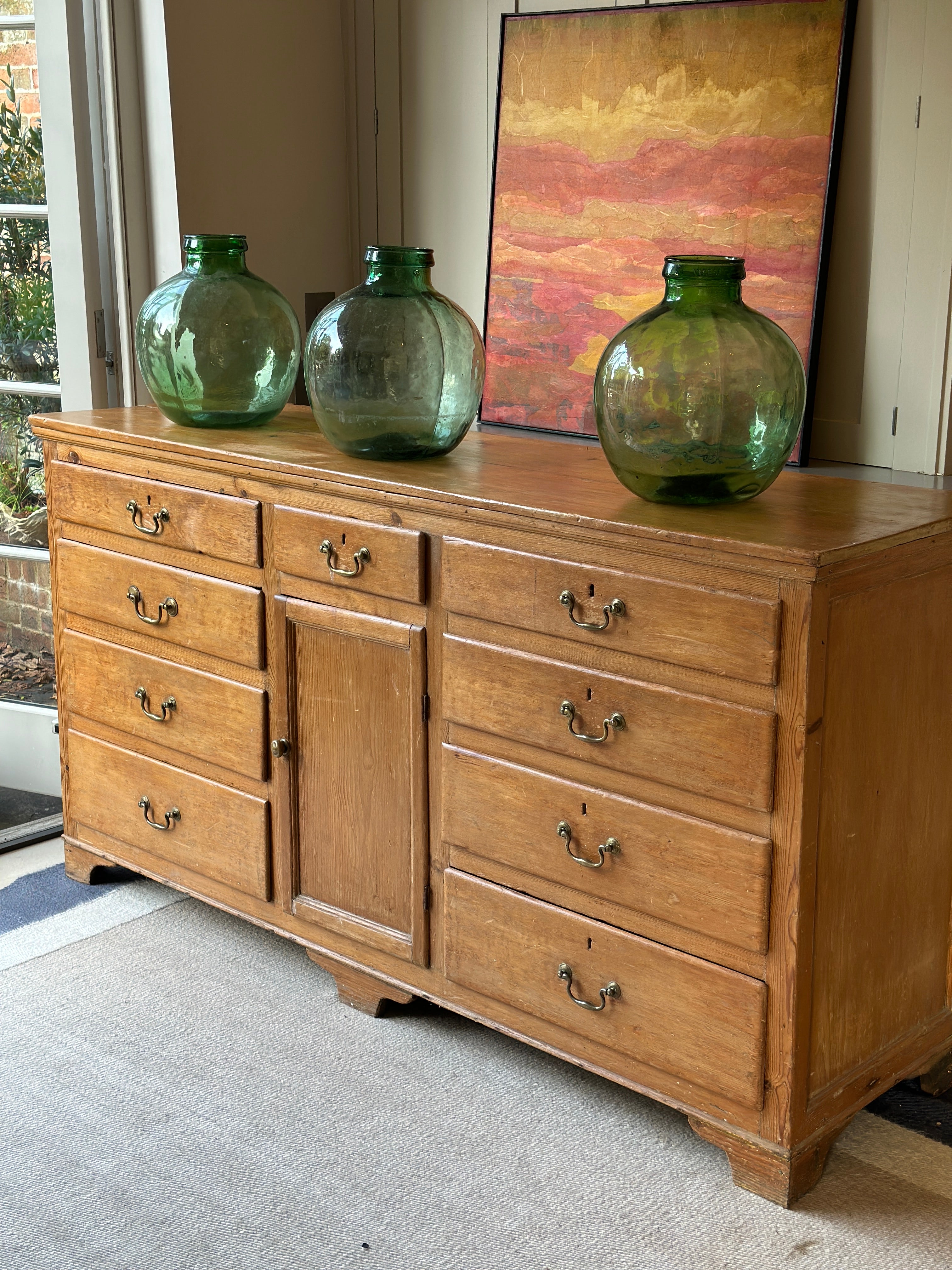 Large Antique Pine Sideboard with great patina