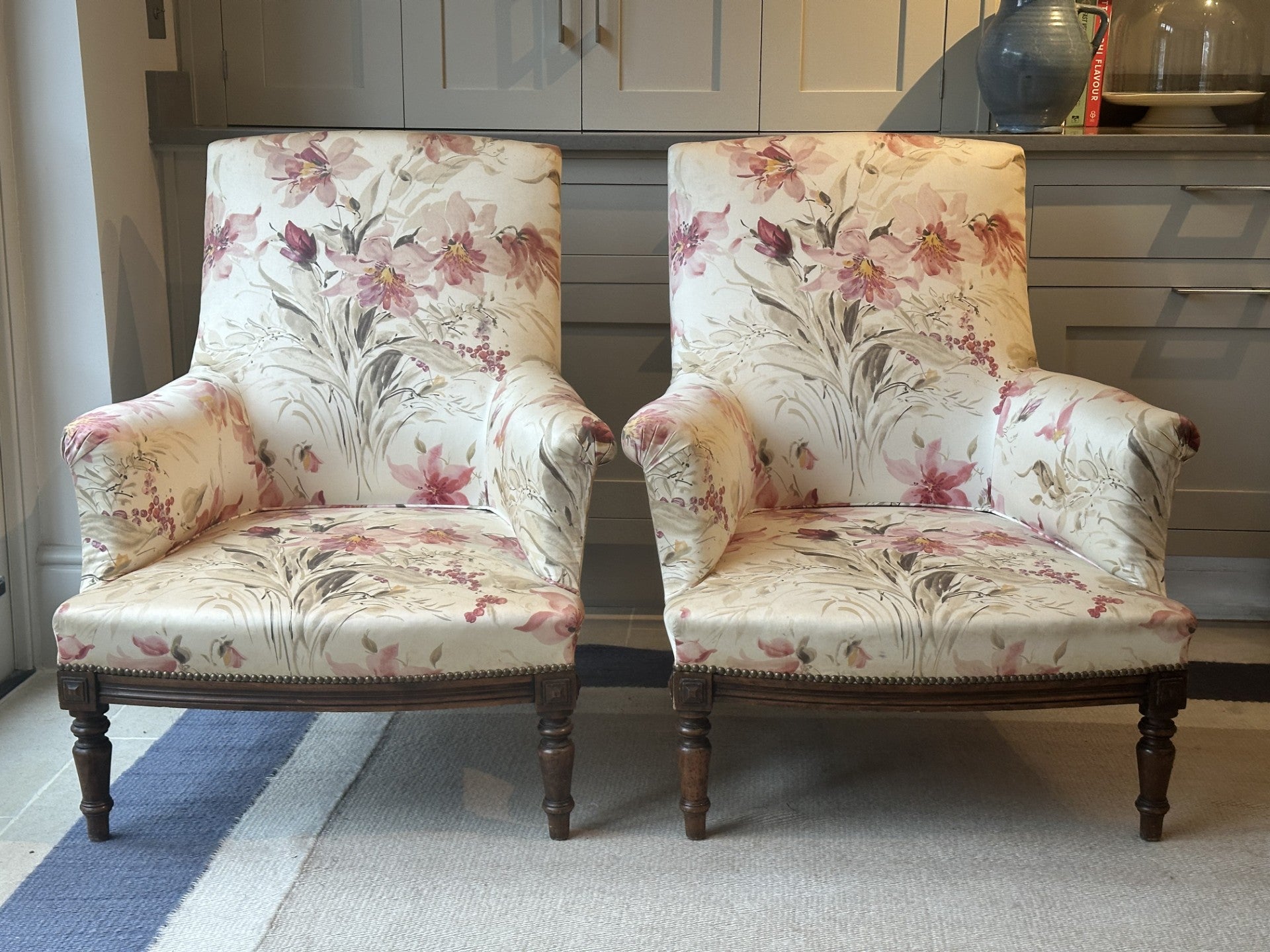 Pair of Square Back Napoleon III Chairs