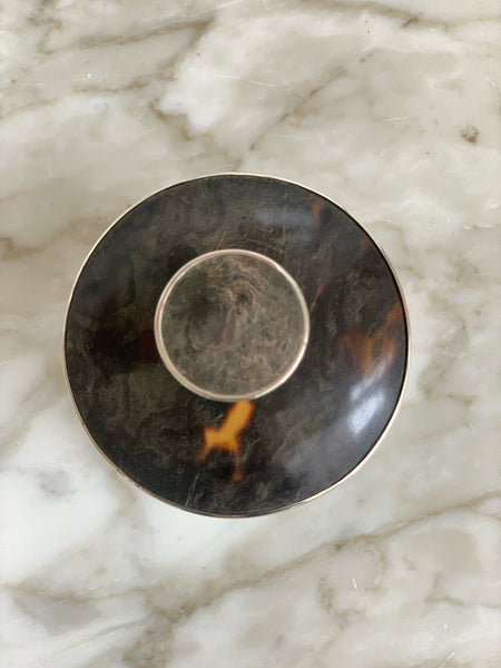 Glass, Silver & Tortoise Shell Top pot