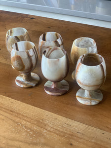 Set of Six Marble Glasses