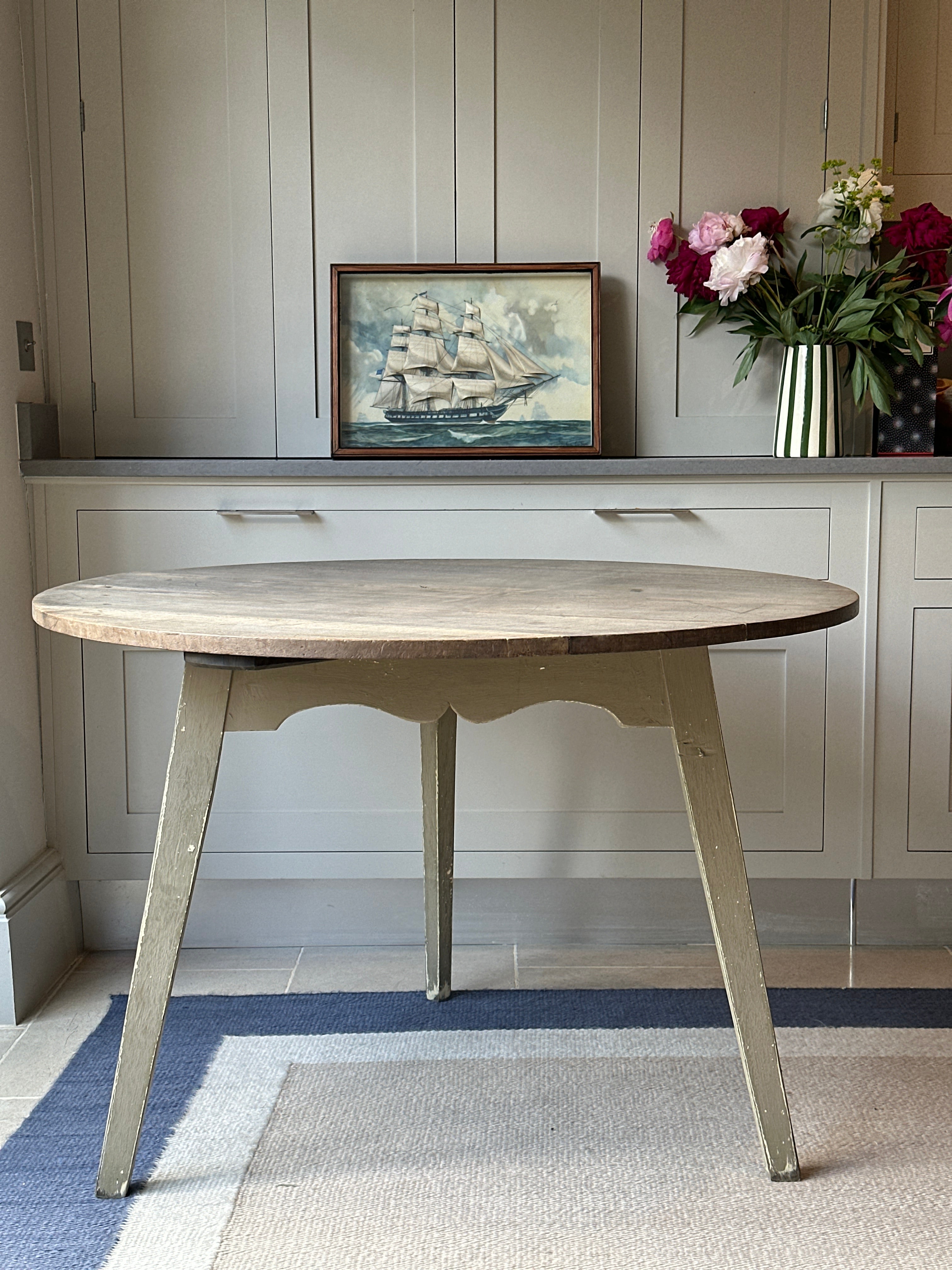 Vintage Large Pine Cricket Table