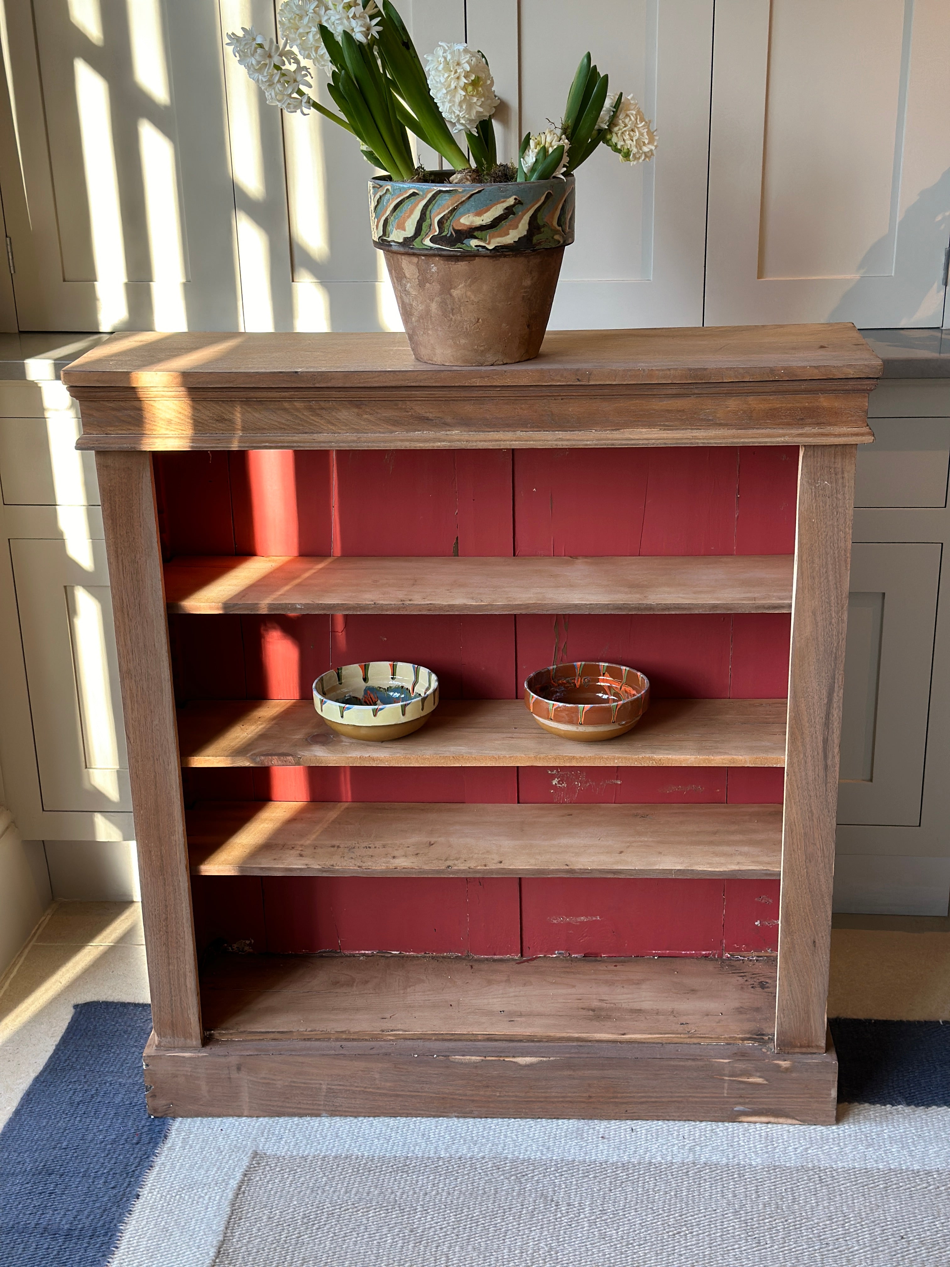 Vintage Pine Shelves with Red interior