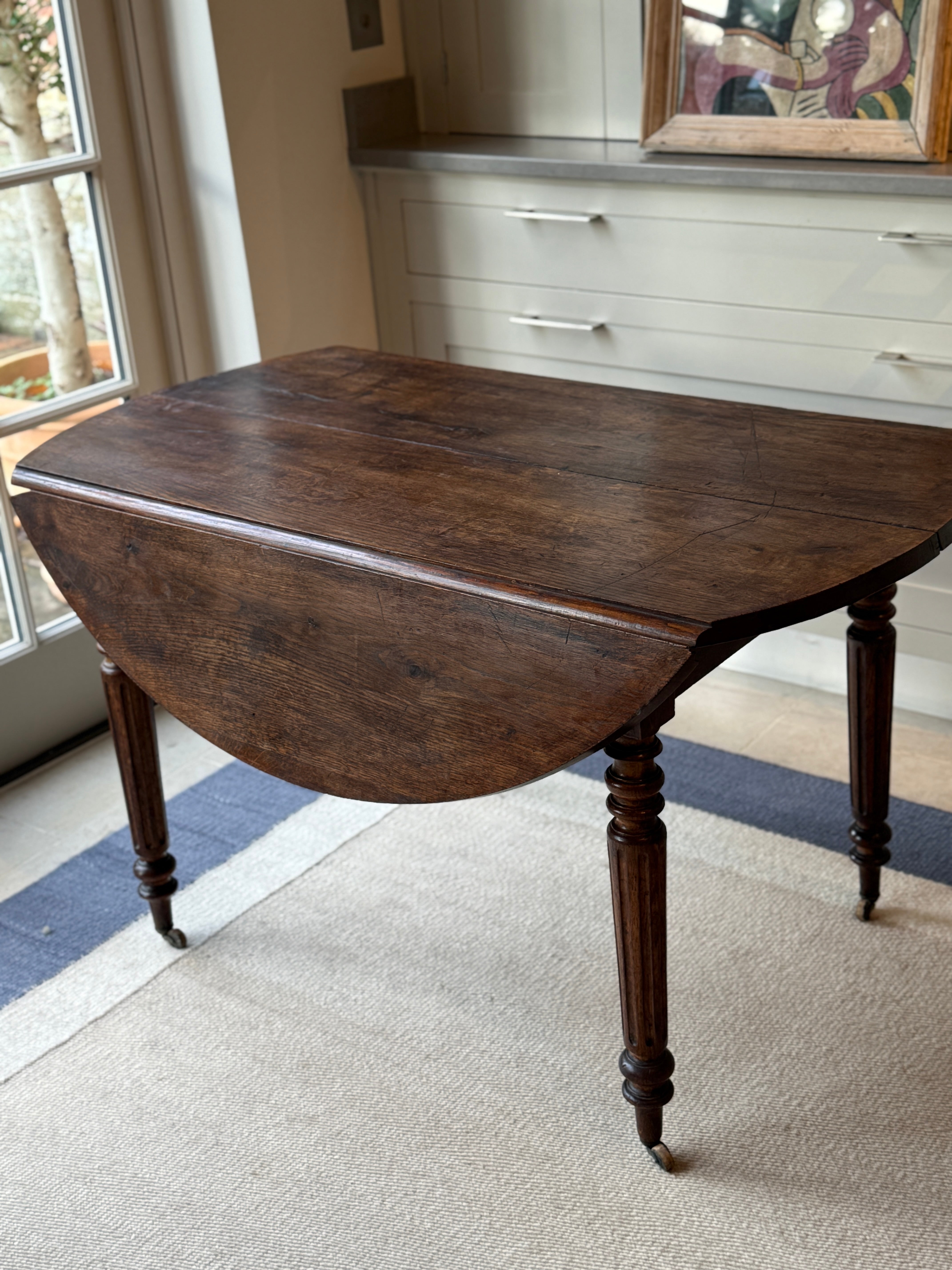 Large Walnut Drop Leaf Table - Circa 1840