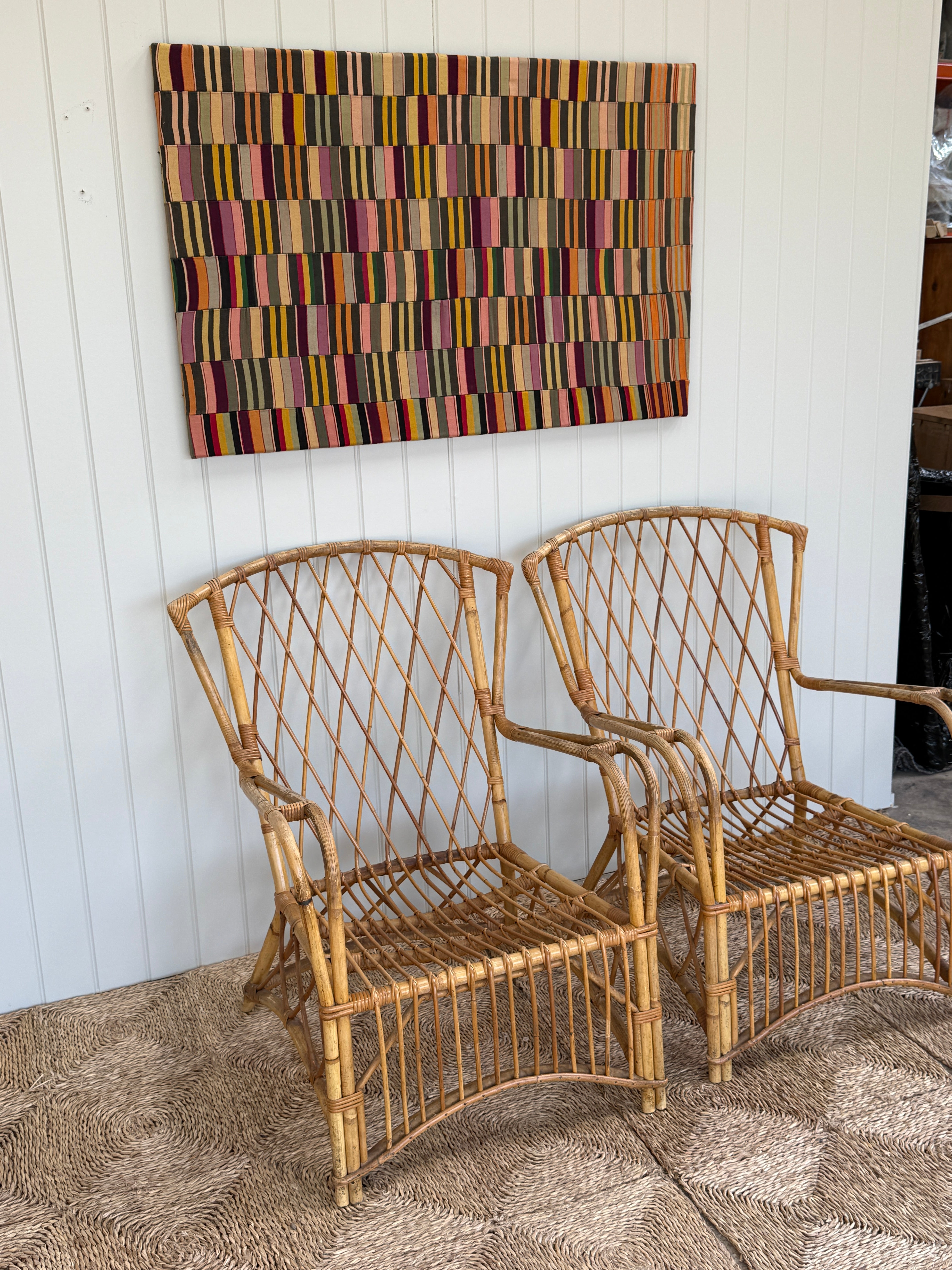 Pair of Mid Century French Cane Chairs
