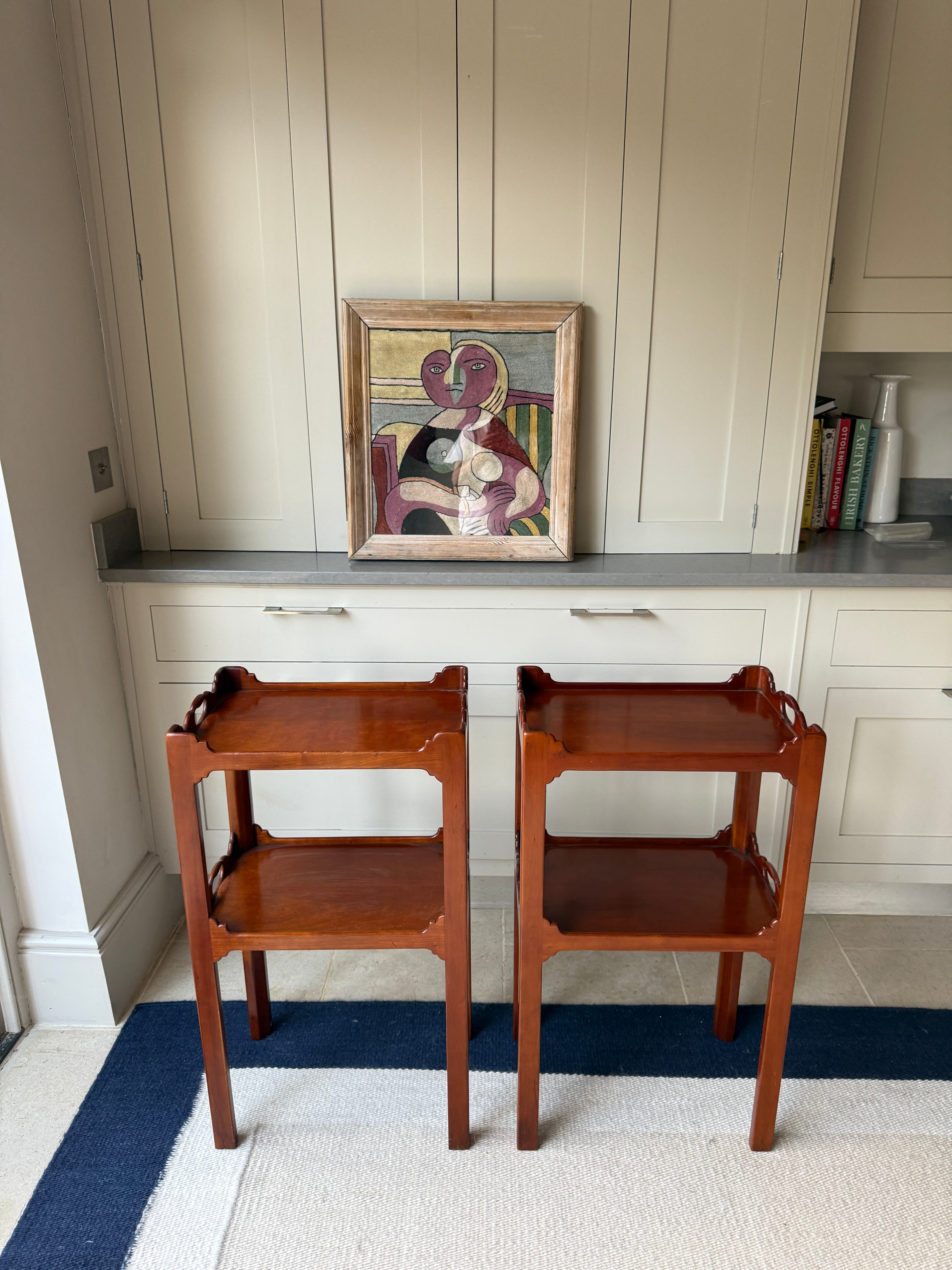 Pair of Mahogany Two-Tier Tray-Top Occasional Tables, Early 20th Century