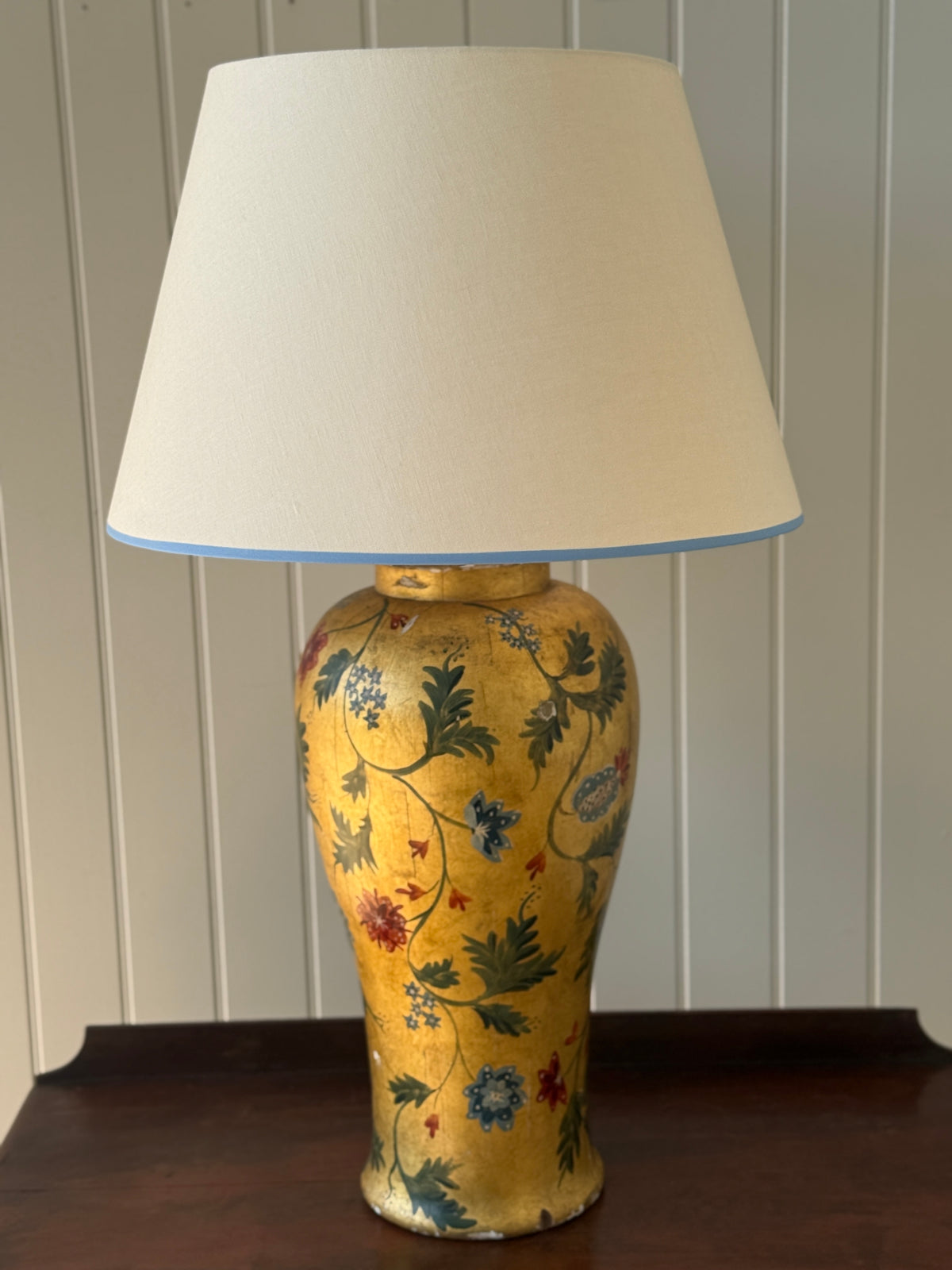 Large Gilt Baluster Lamp