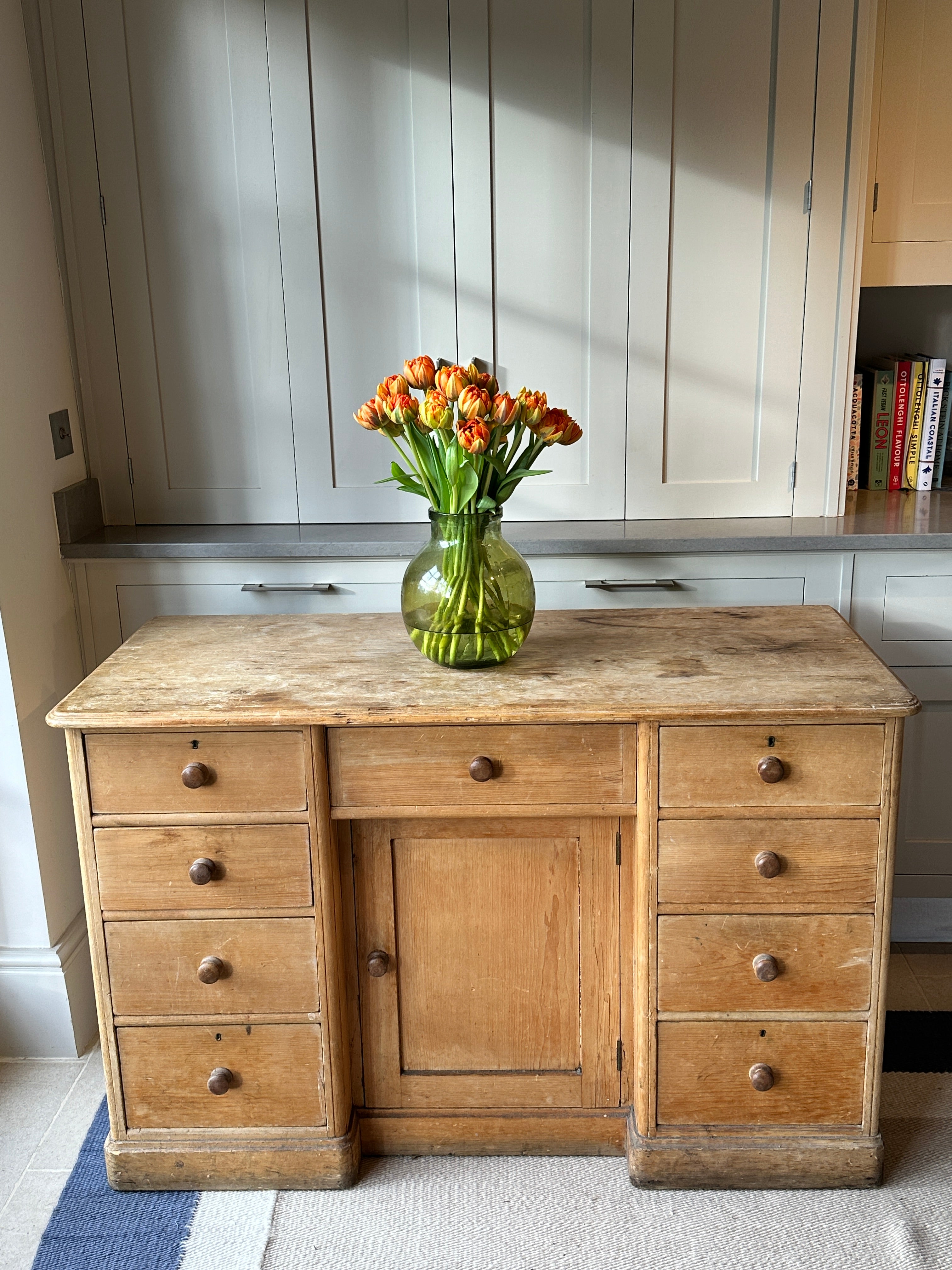 Small Antique Pine Dresser Base