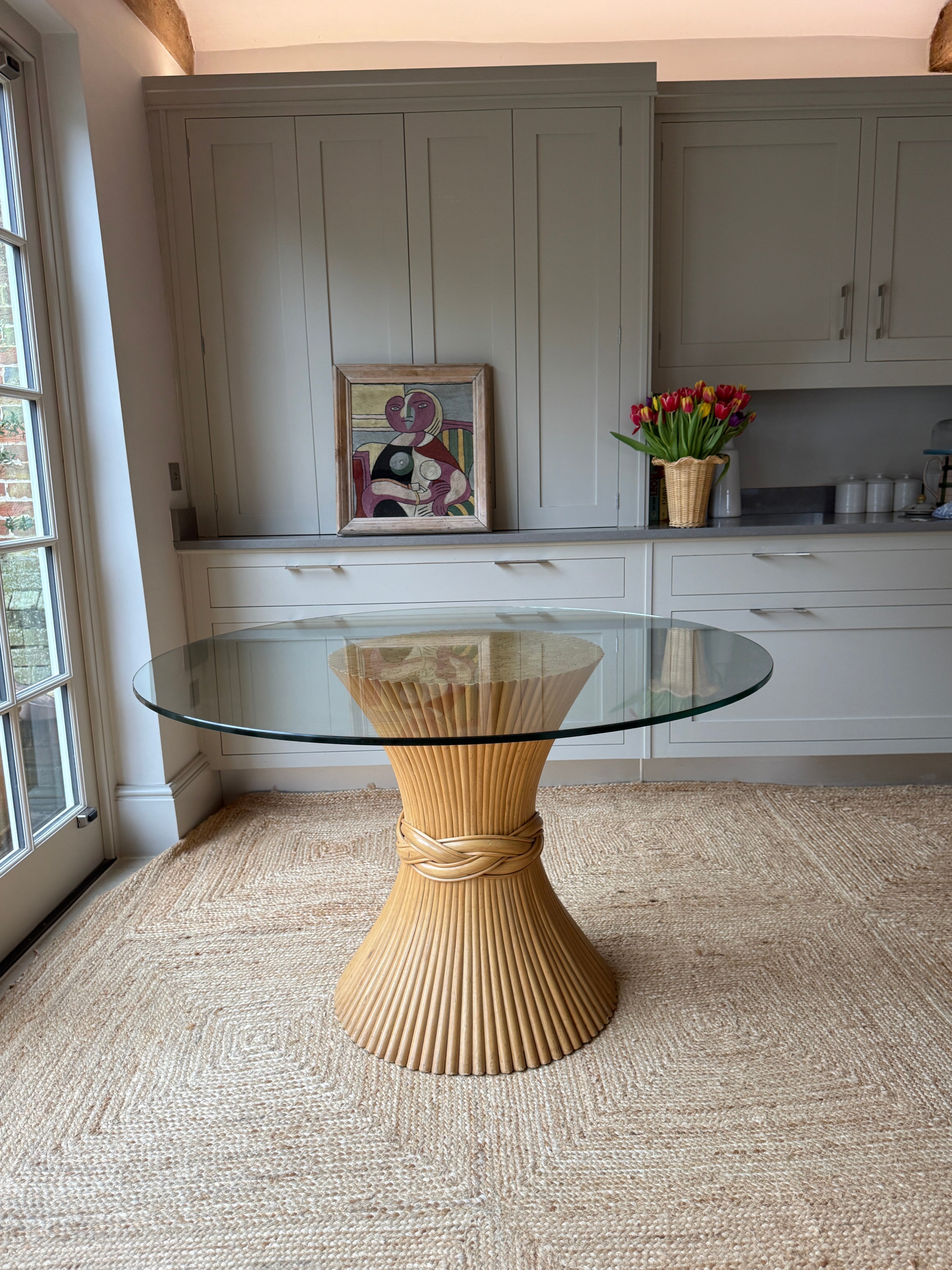 1970s McGuire Wheatsheaf Centre Table