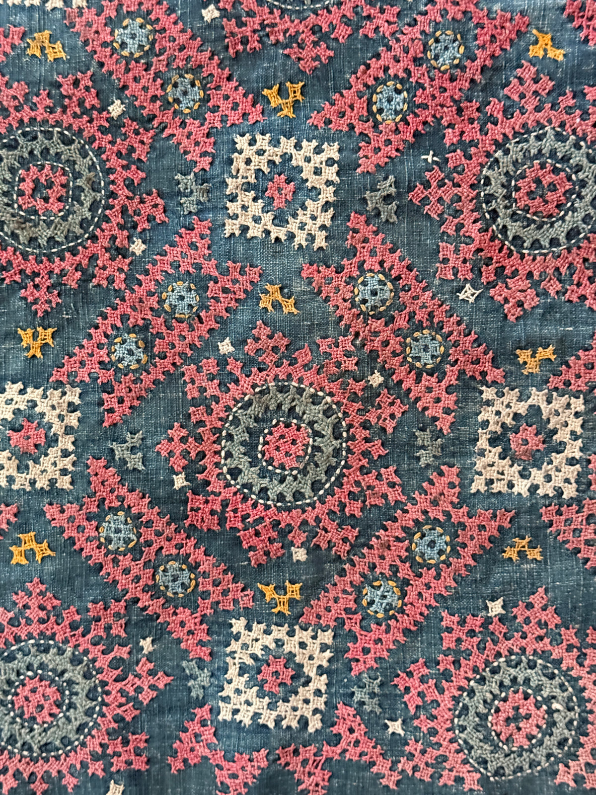 Armenian Marash Cotton Embroidered Panel, Eastern Turkey, Late 19th Century