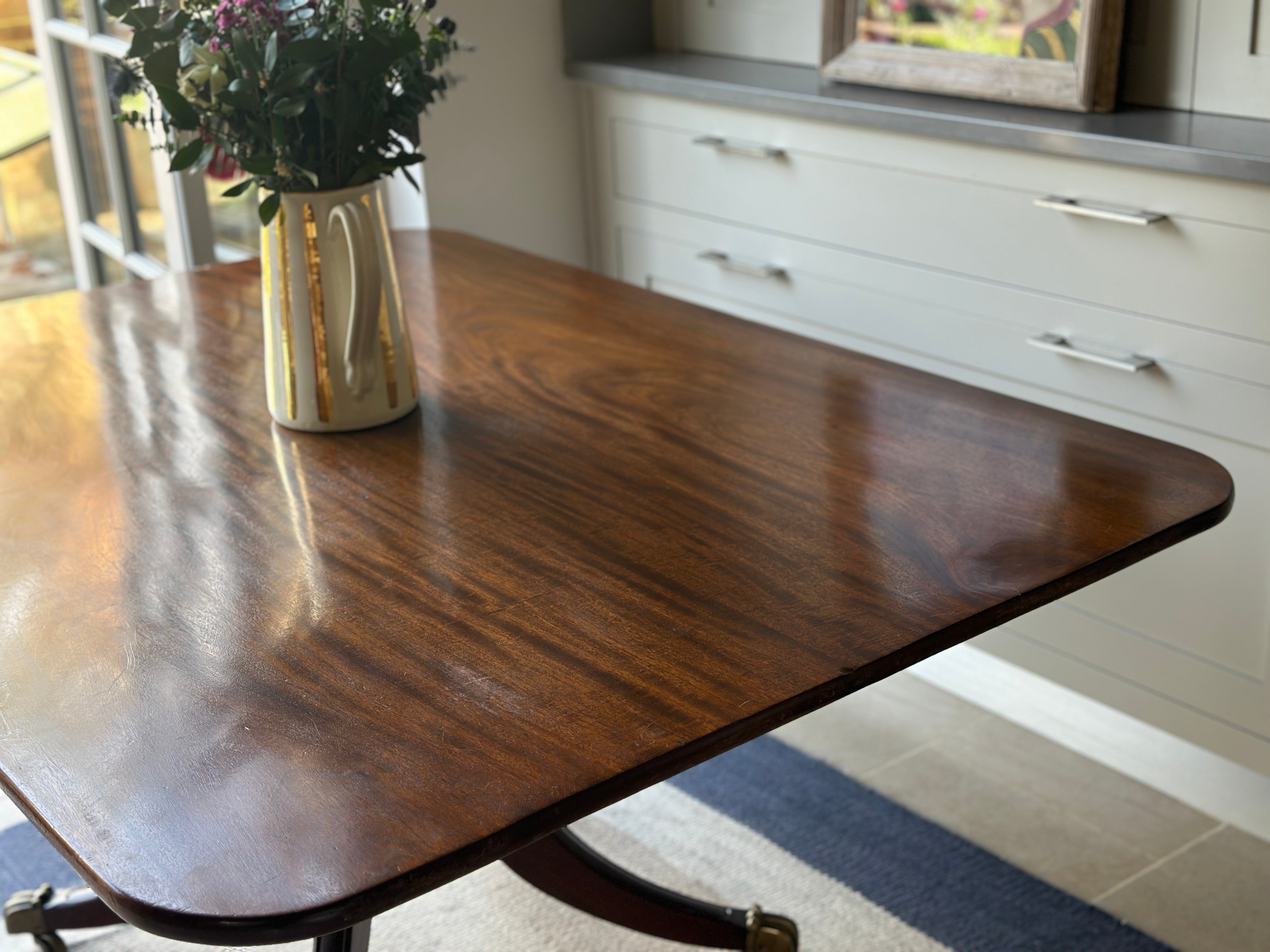 Large Regency Mahogany Tilt Top Table