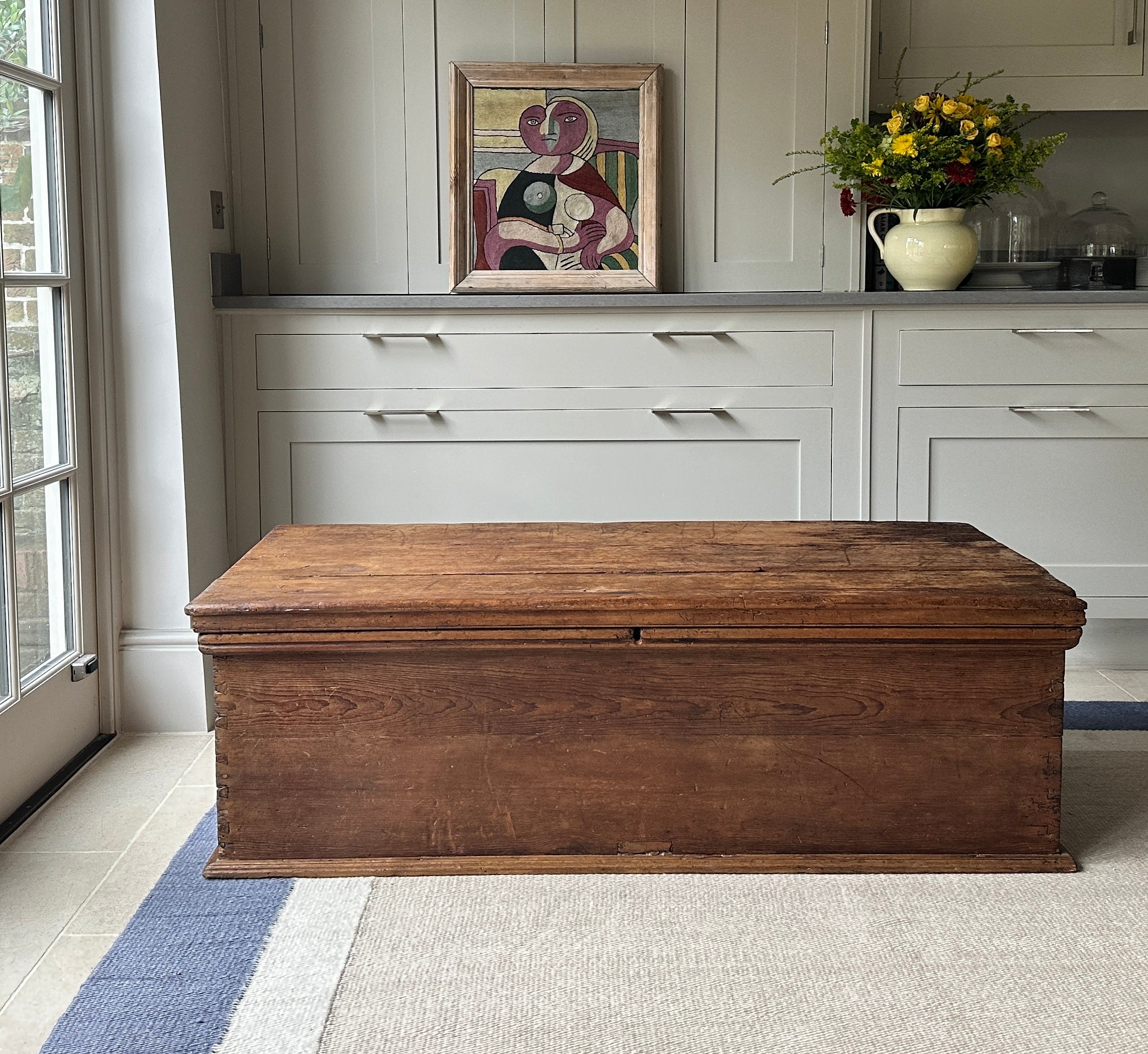 Large Antique Pine Trunk