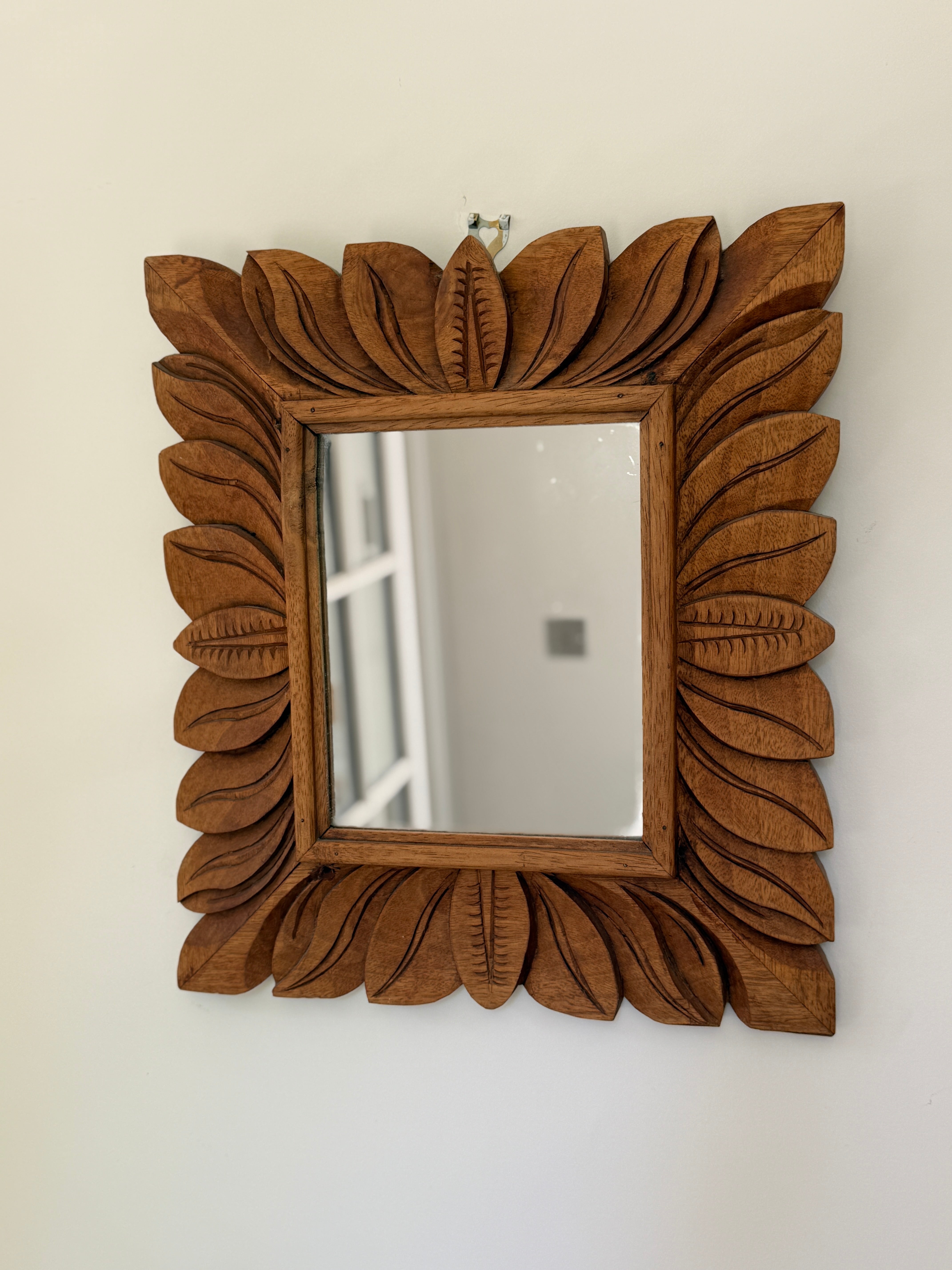 Small Rectangular Mirror with Leaf Surround