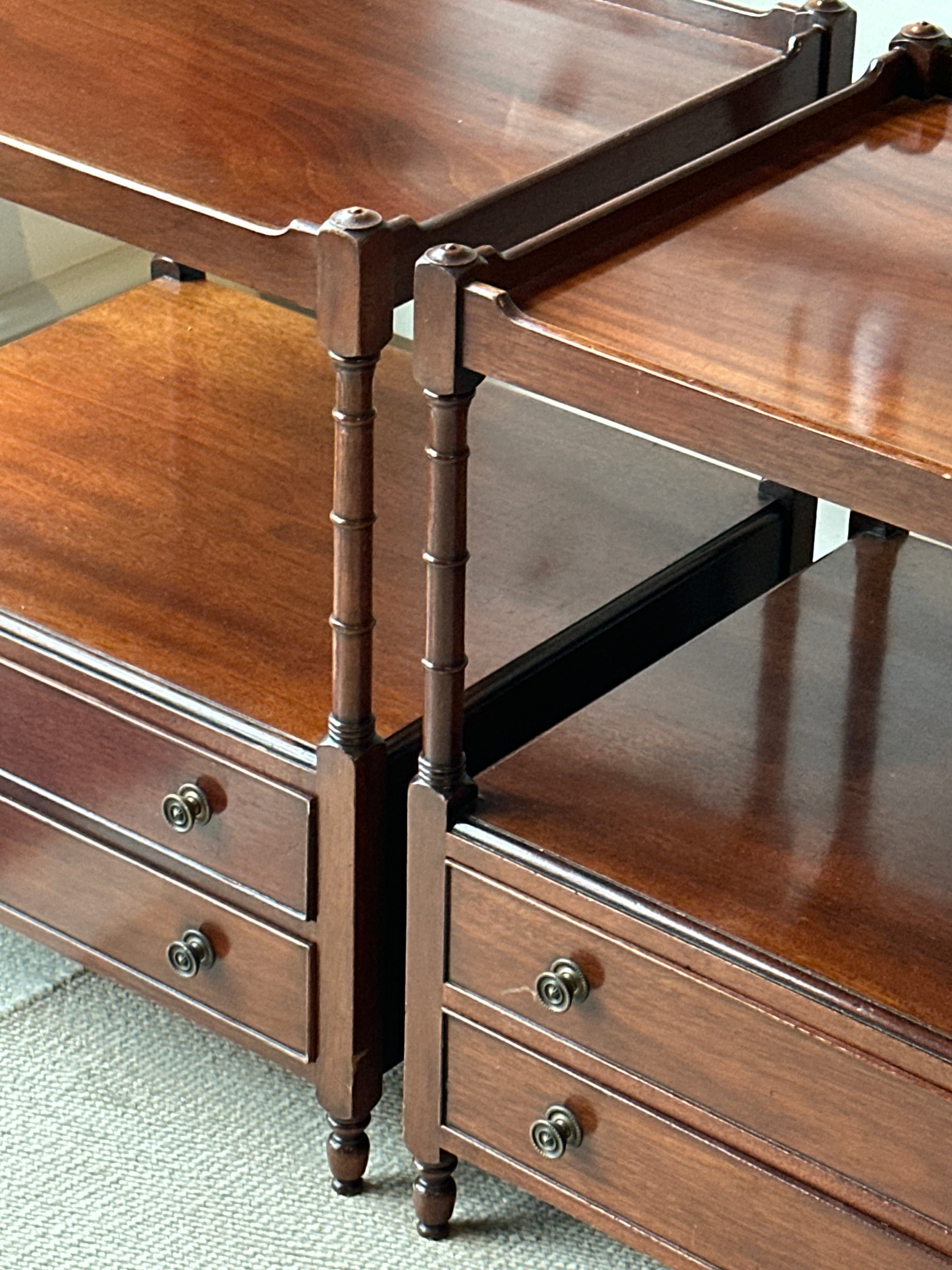 Pair of Large Bedsides in Mahogany