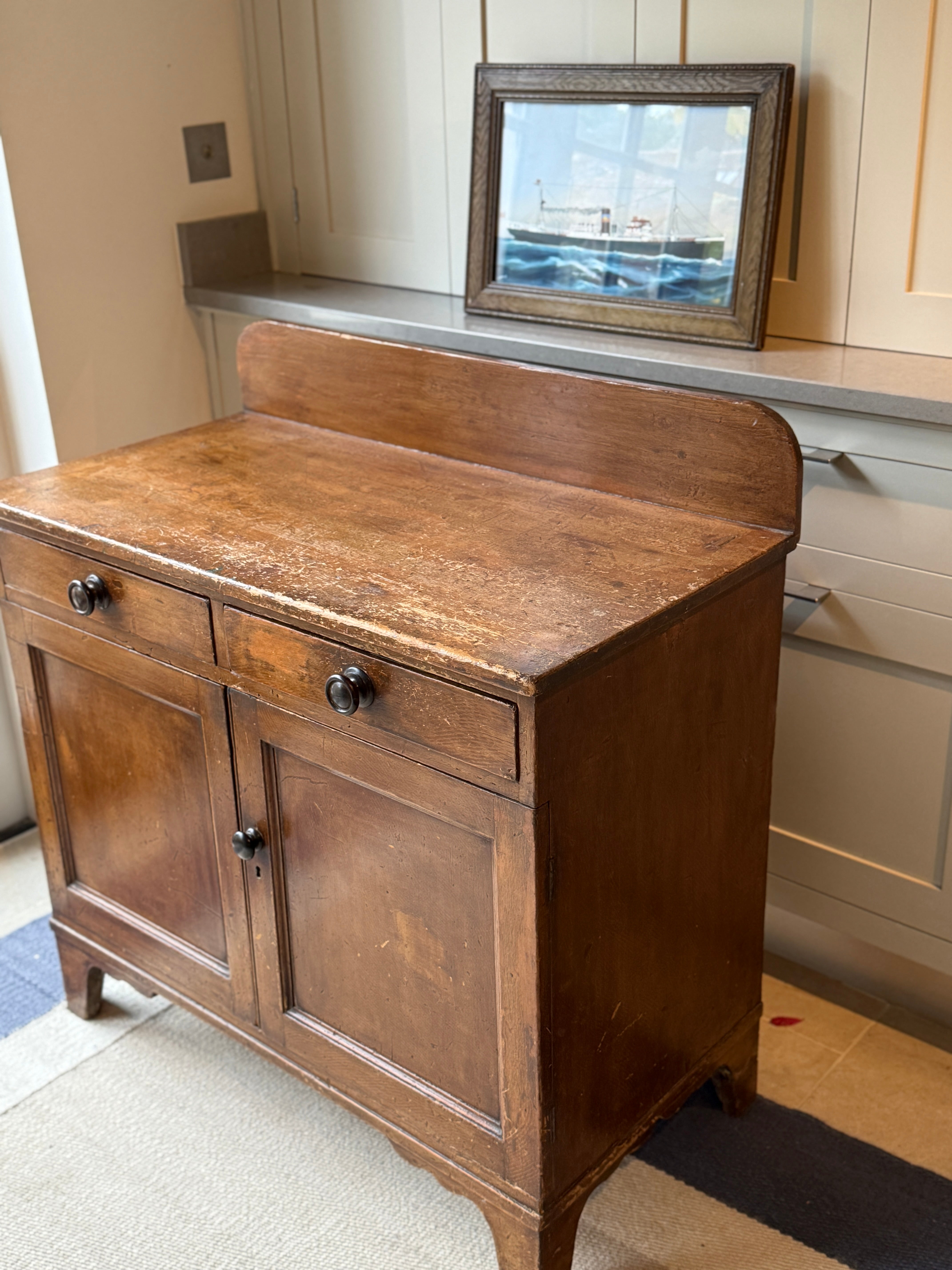 Regency Painted Pine Cupboard with gallery