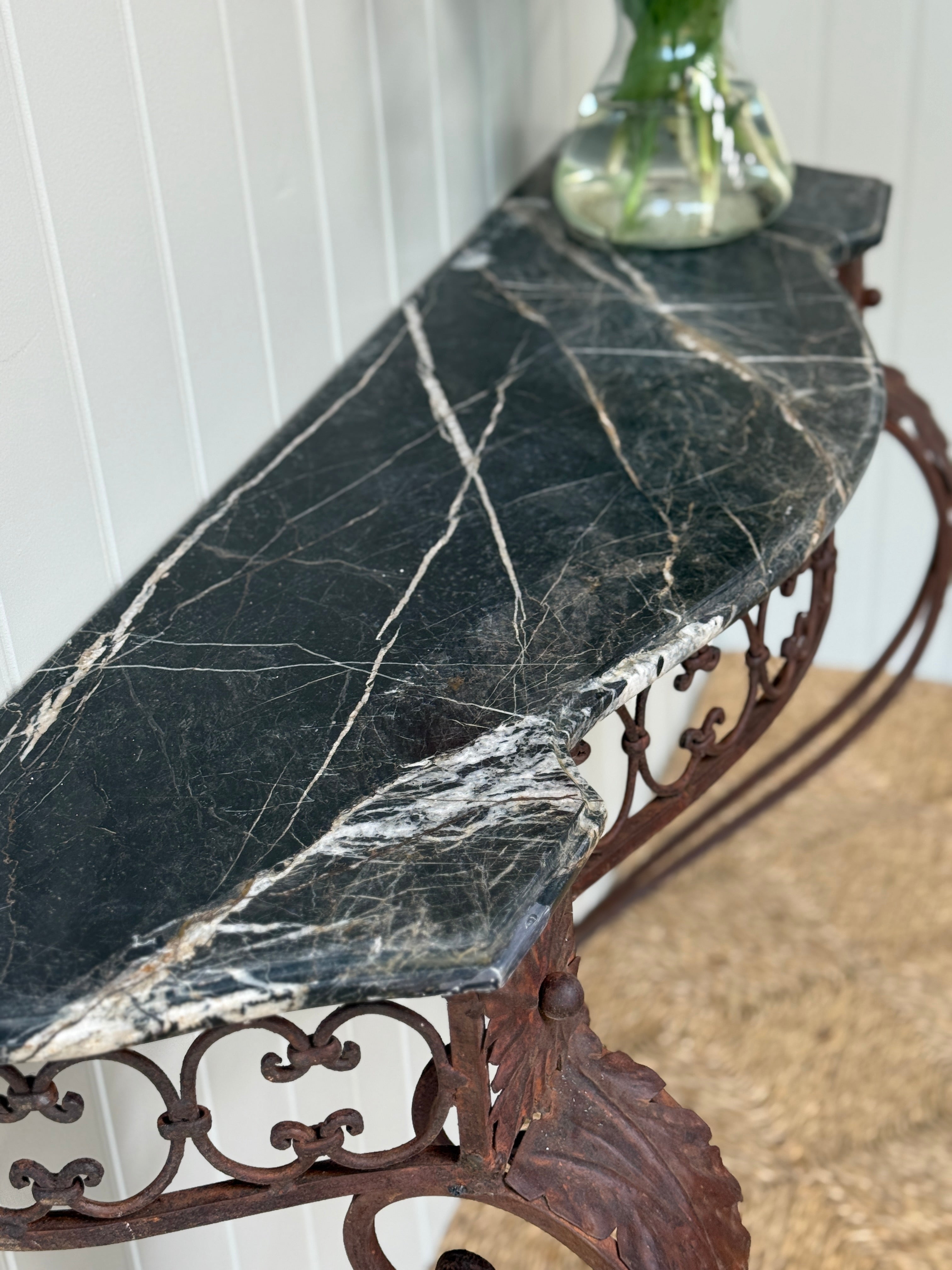 French Marble Topped Wall Console