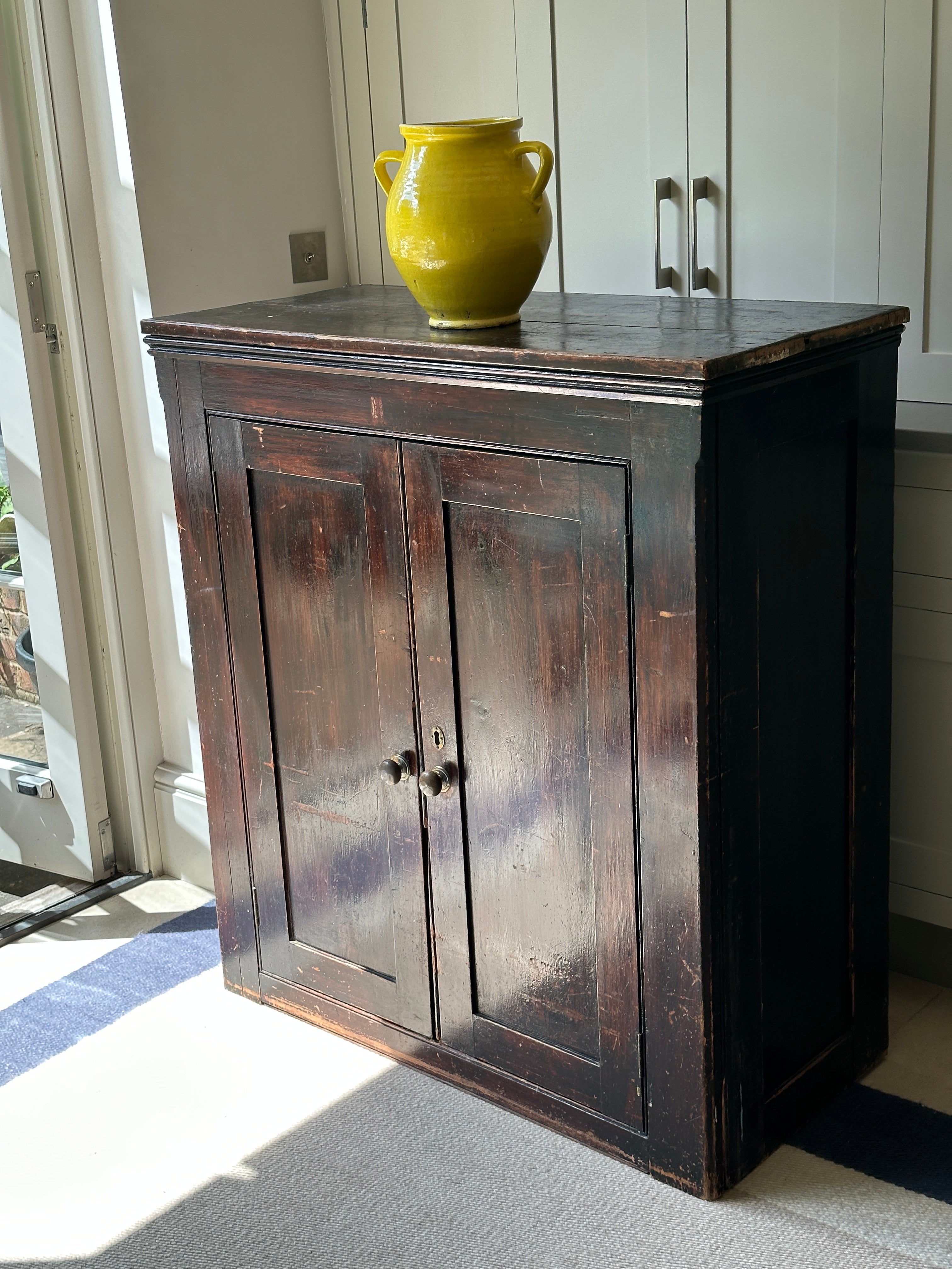 Antique Pine Cupboard with Glazed Painted Finish