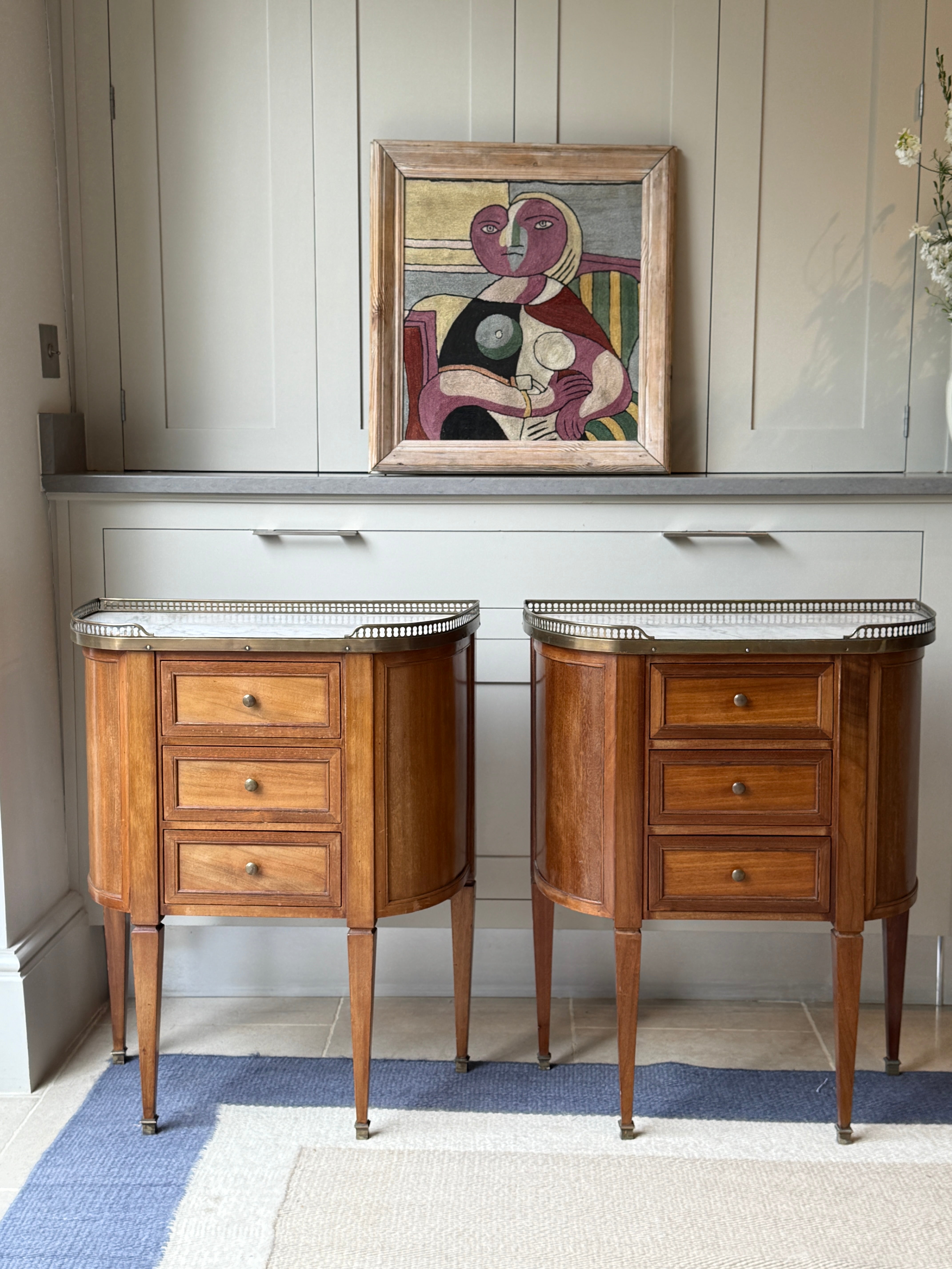 20th Century Marbled Topped Bedside Commodes