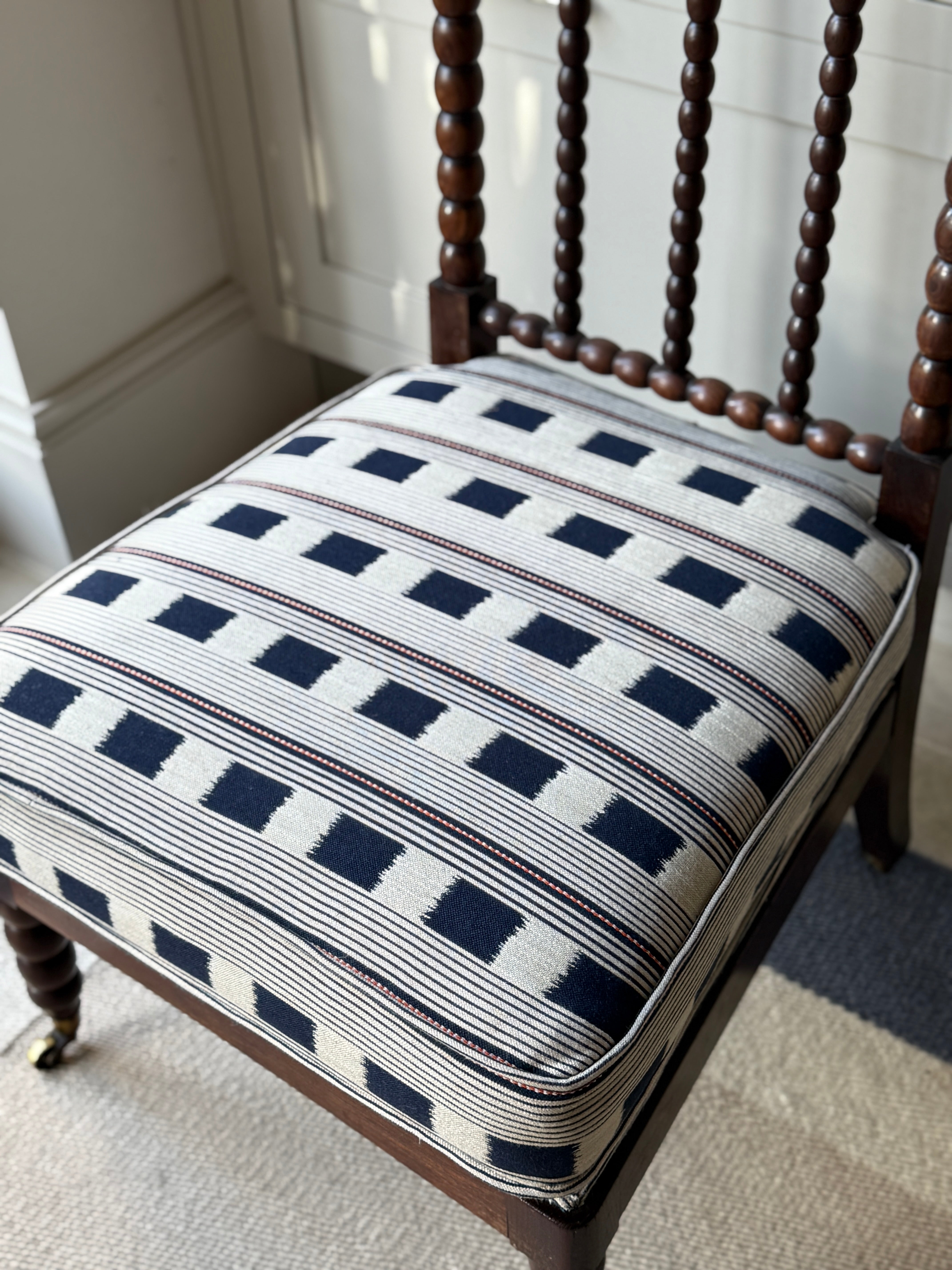 Regency Bobbin Chair in Lost & Found Navy