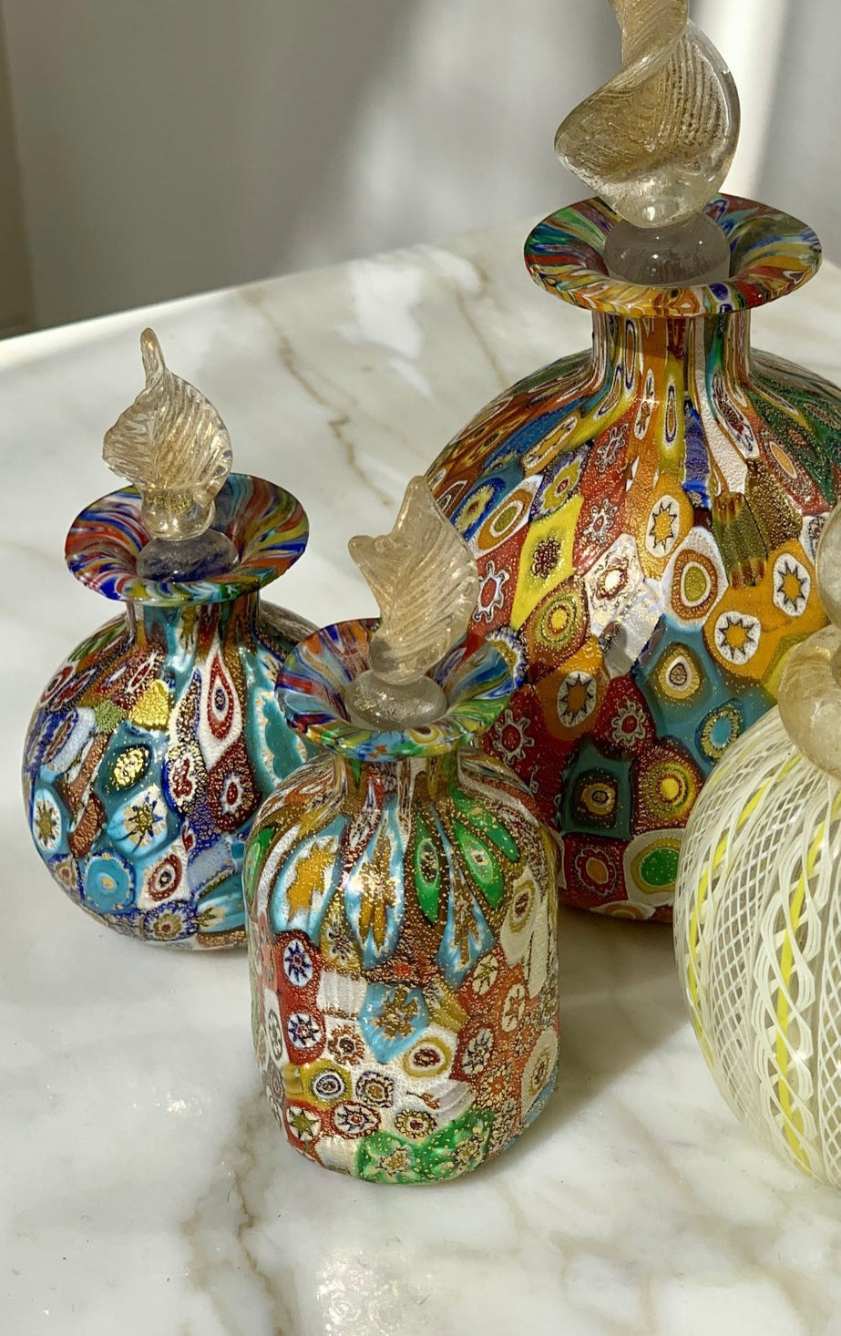 A Collection of 3 Murano Scent Bottles