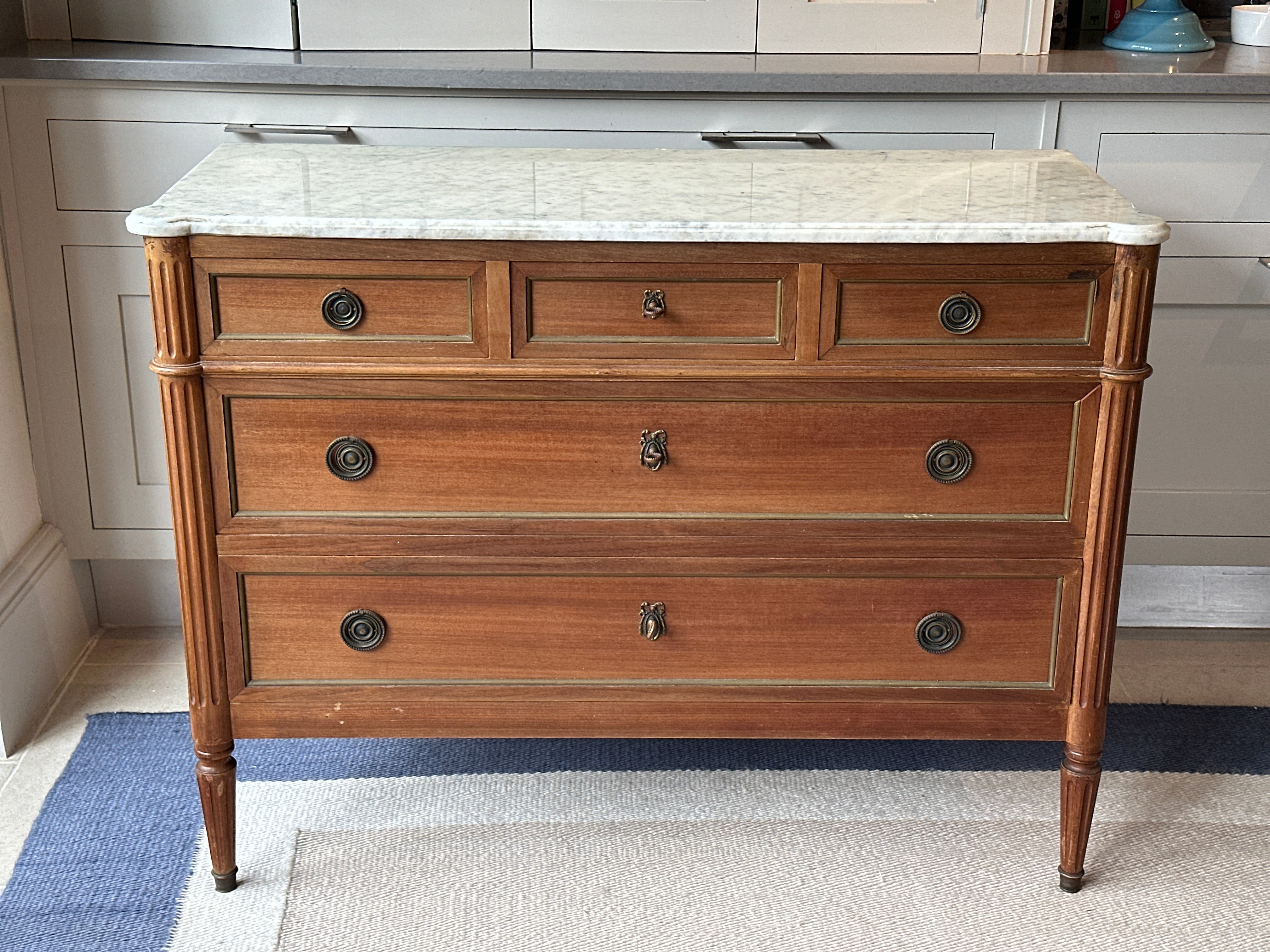 Small White Marble Topped Commode