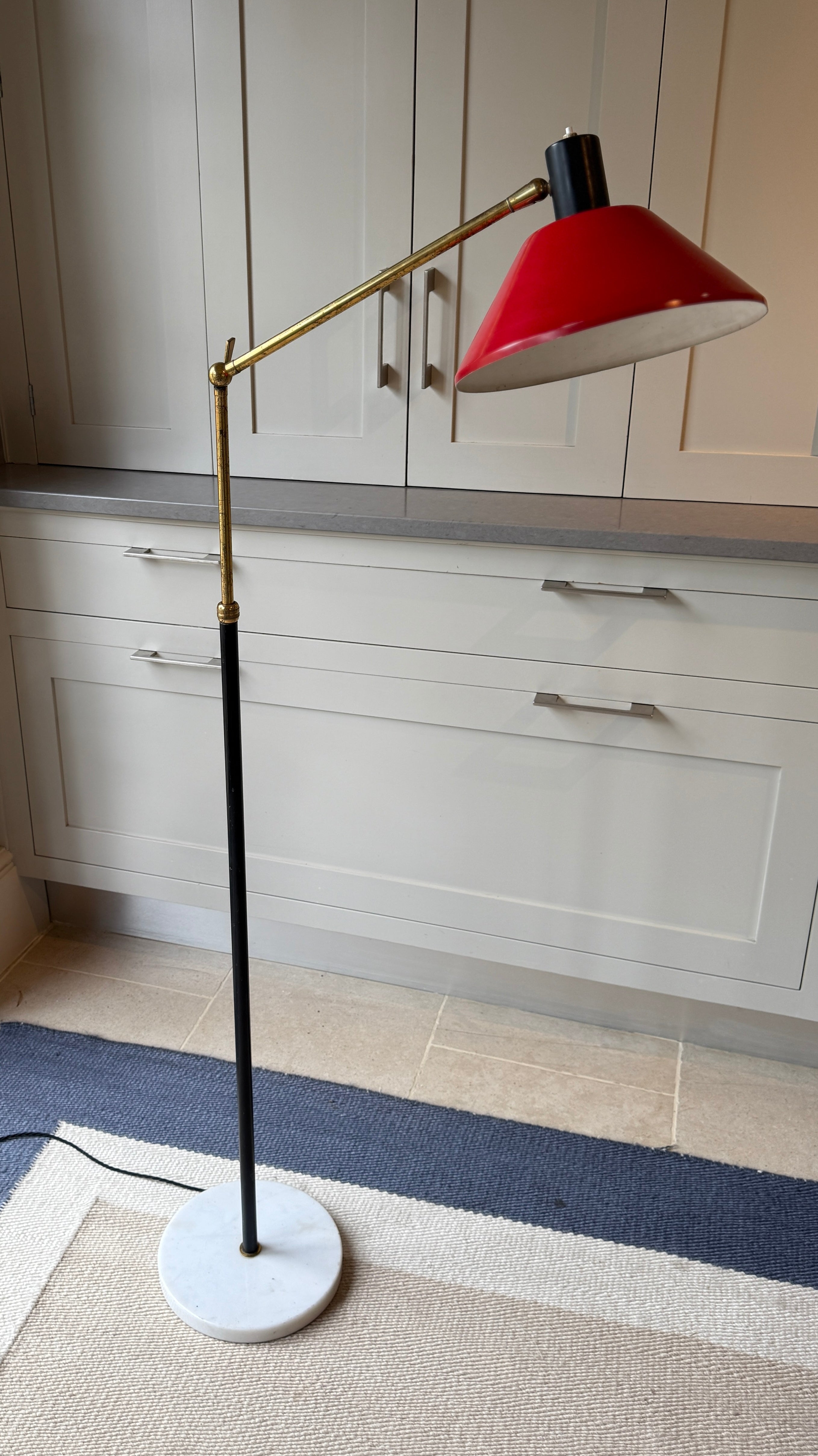 Red 1950s Italian Floor Lamp by Stilux