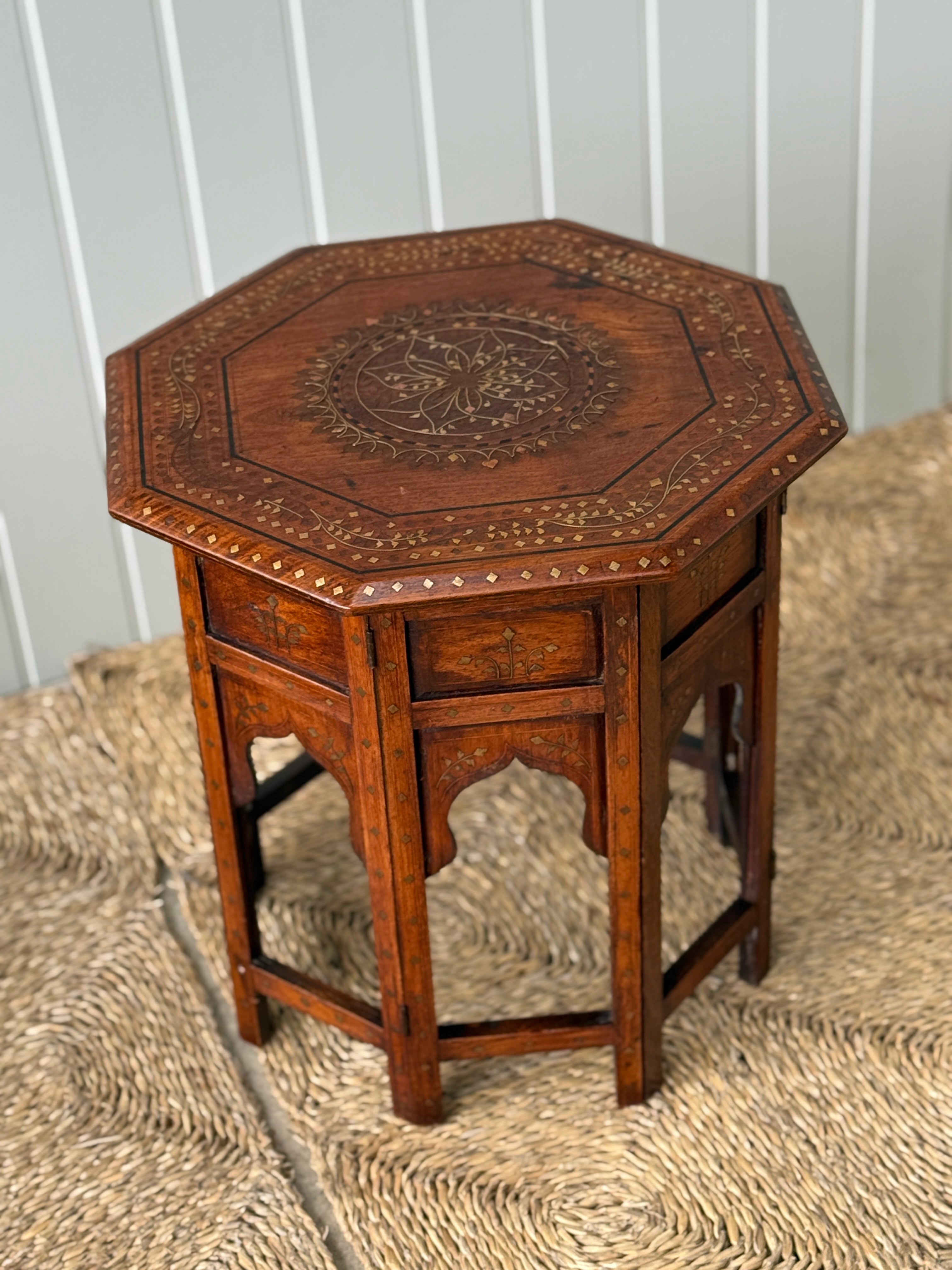 Hoshiarpur Side Table with brass inlay