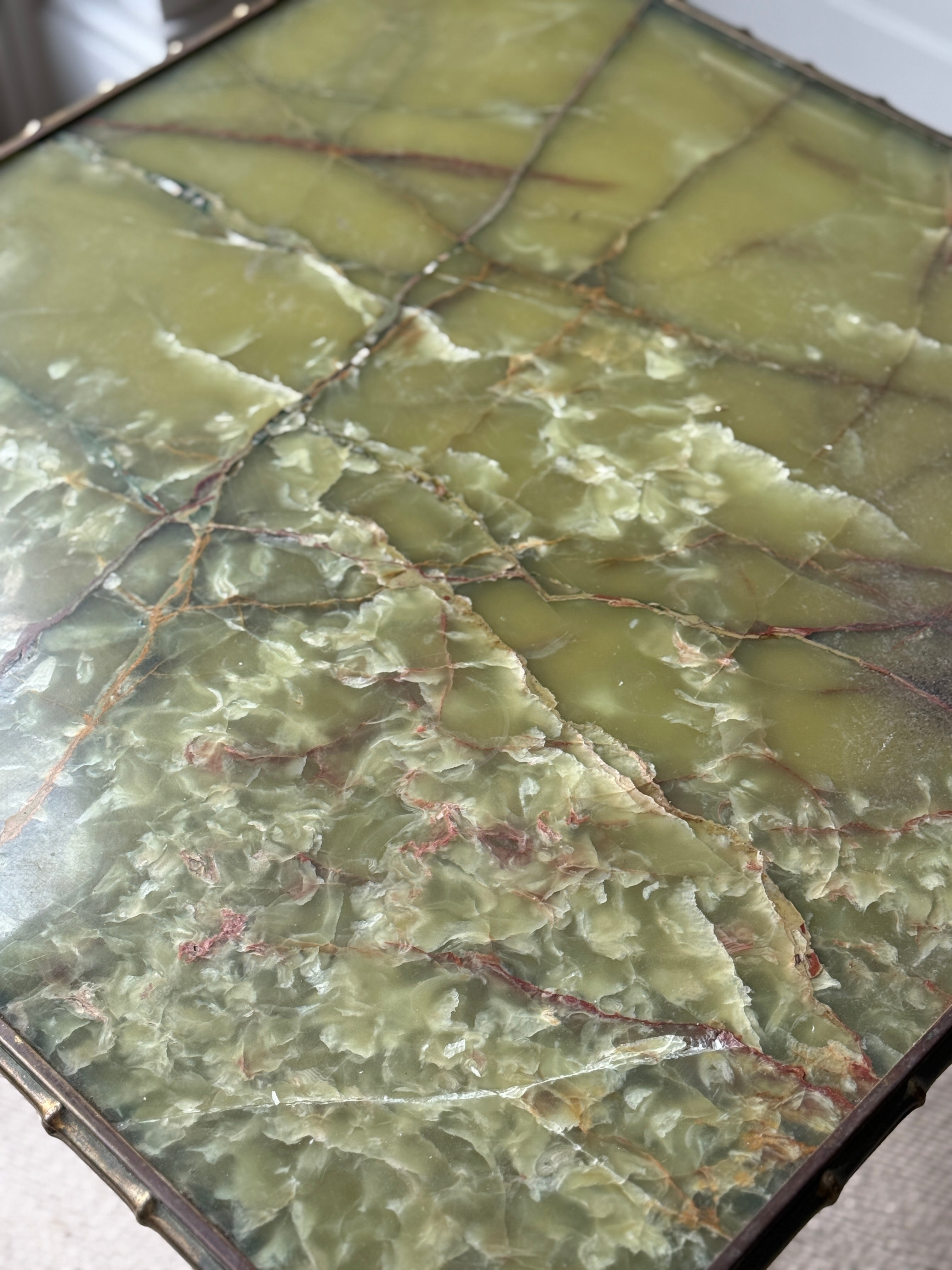 French Bronze  and Onyx Coffee Table