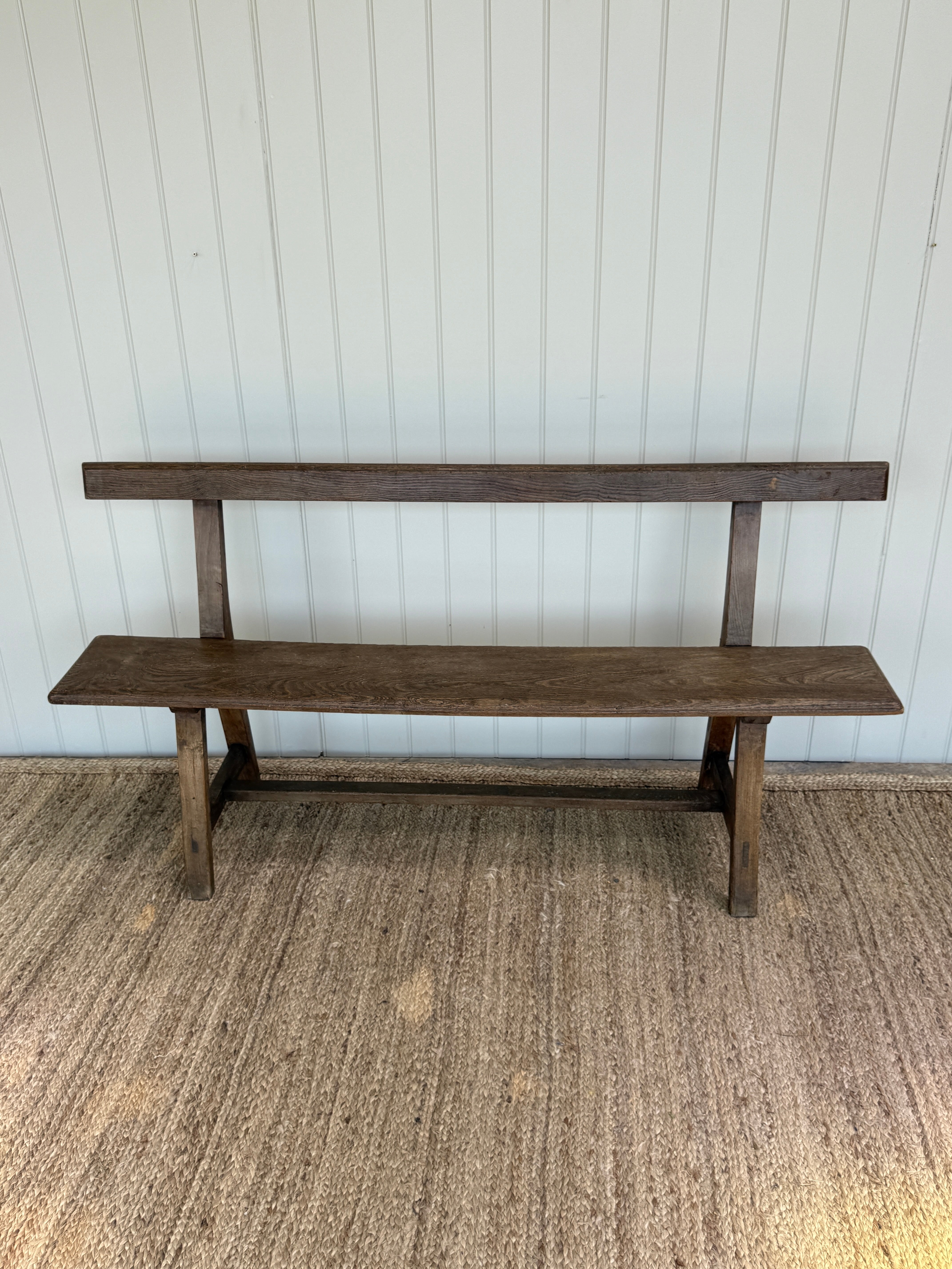 Narrow English Oak Bench