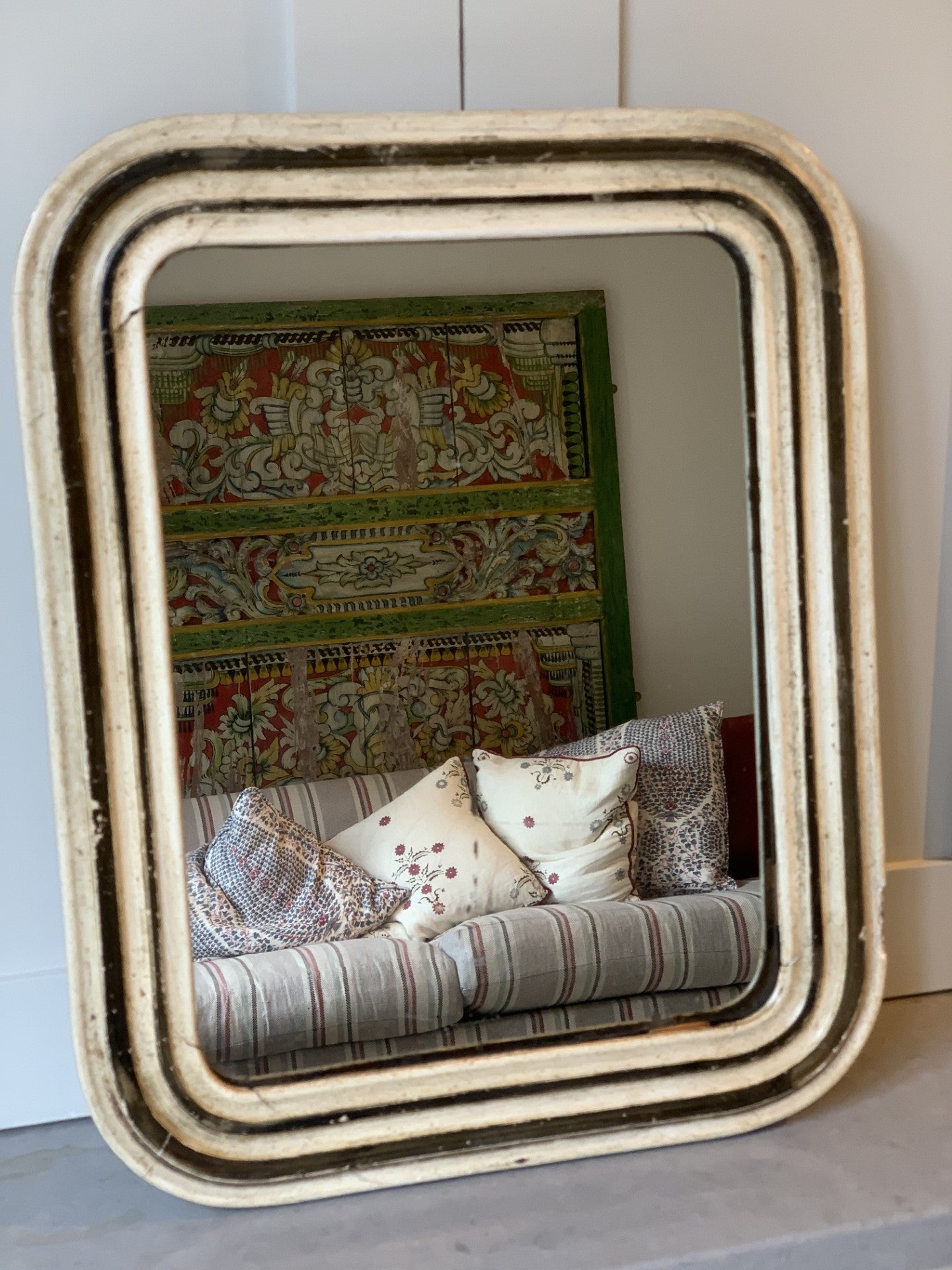 Antique French Cream Mirror