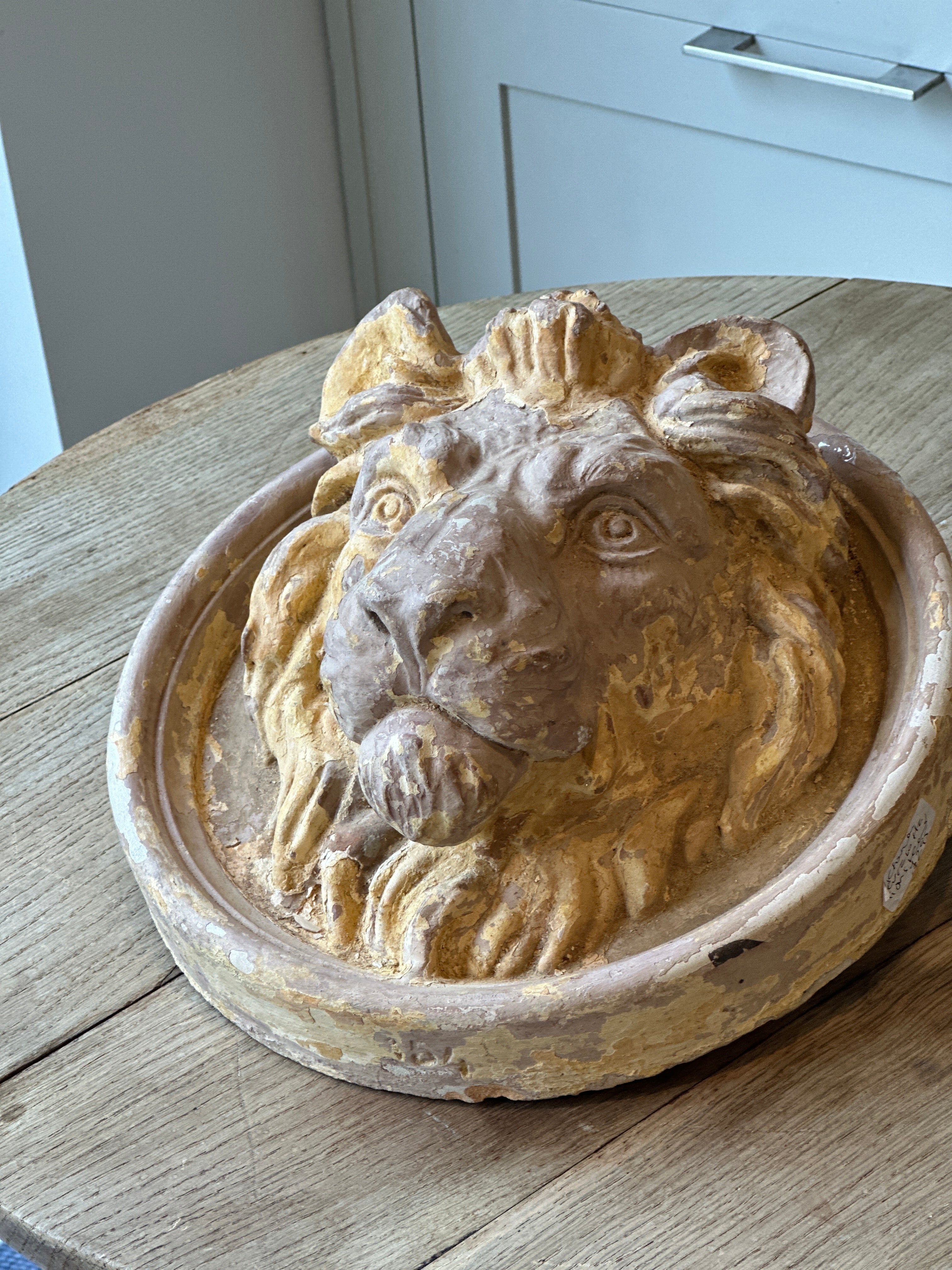 Victorian Lion Head Ceiling Boss or Corbel in Terracotta