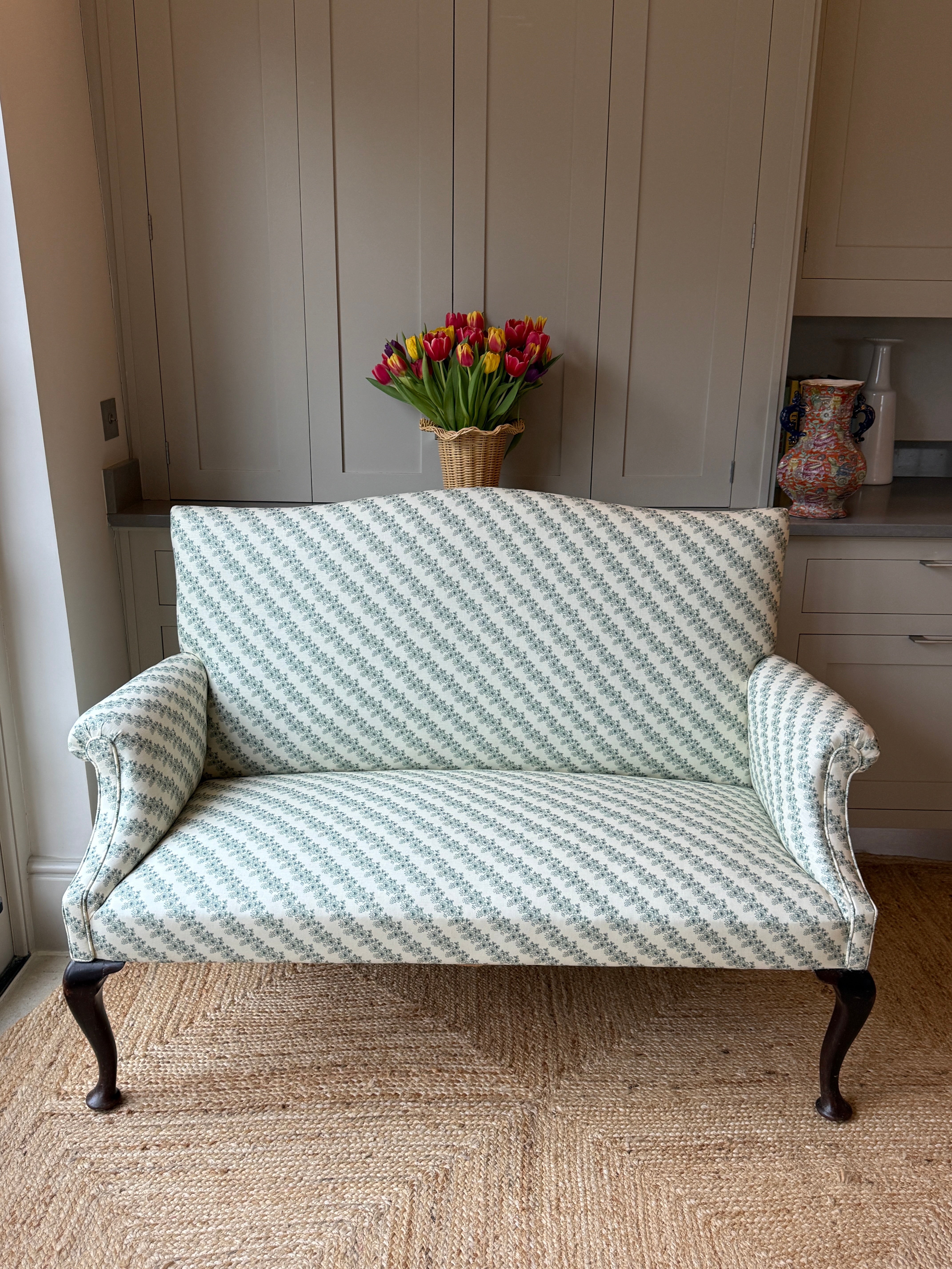 English Camel Back Sofa in Howe 36 Bourne St