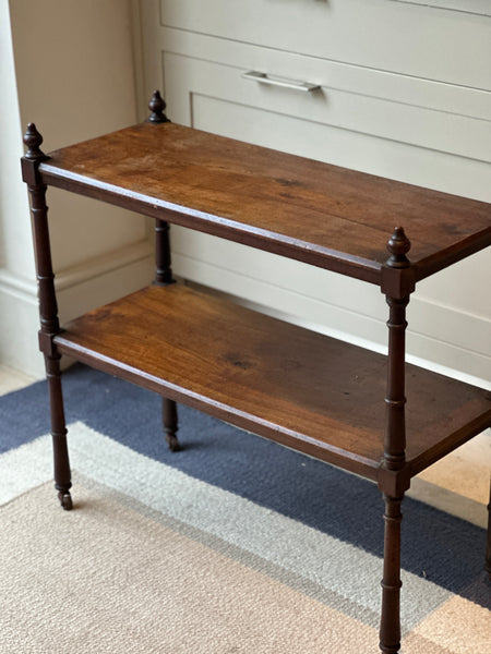 Small Mahogany 2 Tiered Etagere on castors