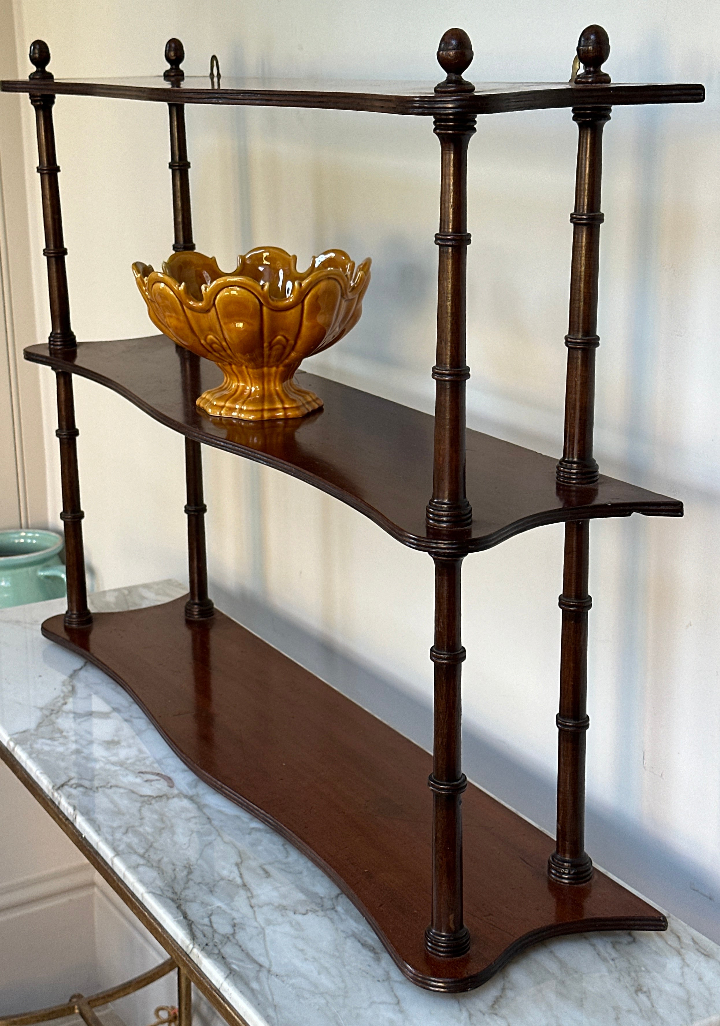 Lovely 19th Century Serpentine Hanging Shelves