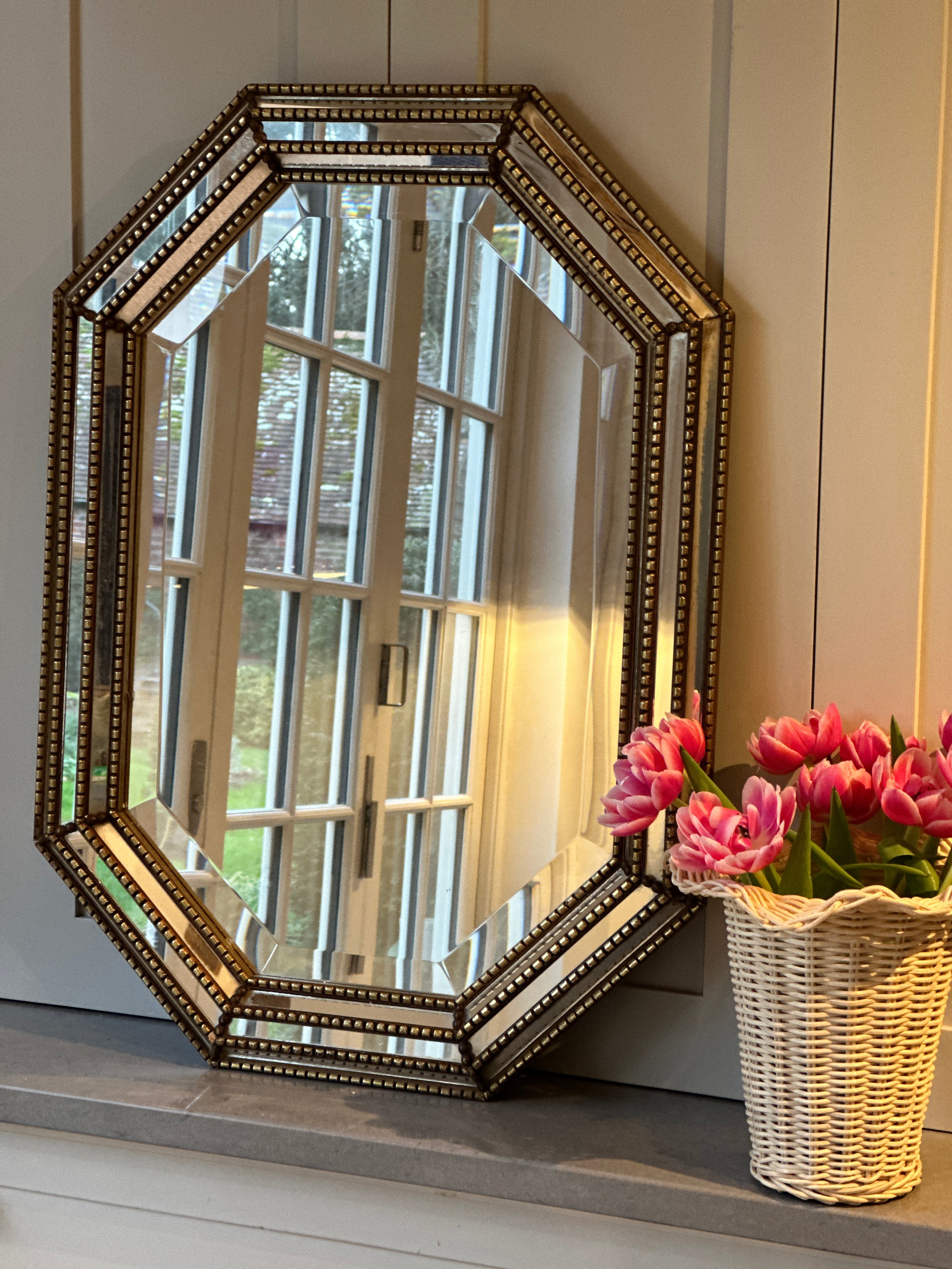 Early 20th Century Brass Cushion Mirror