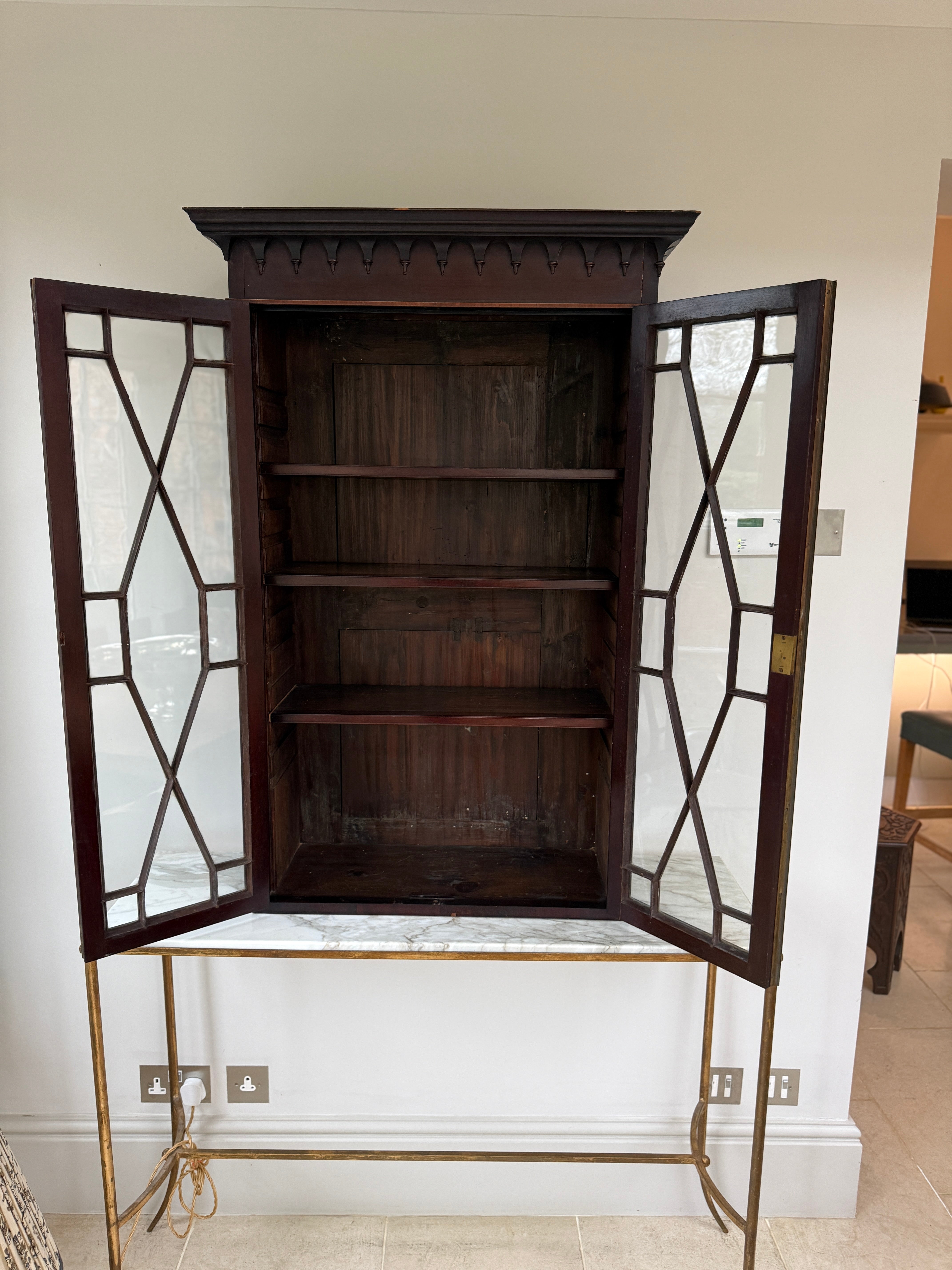 Tall Astragal Glazed Wall Cupboard