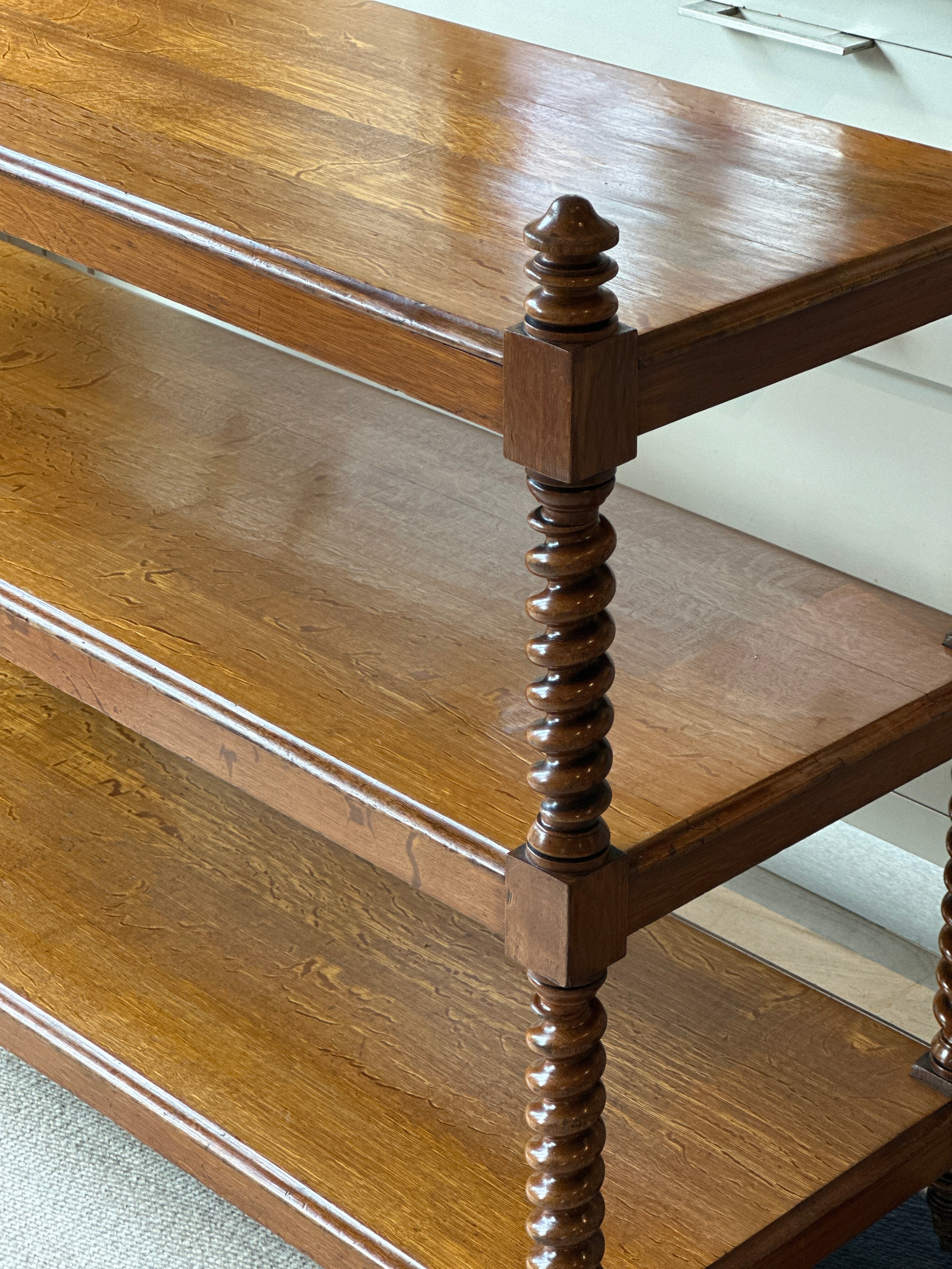 Amazing English Oak Buffet on Brass Castors