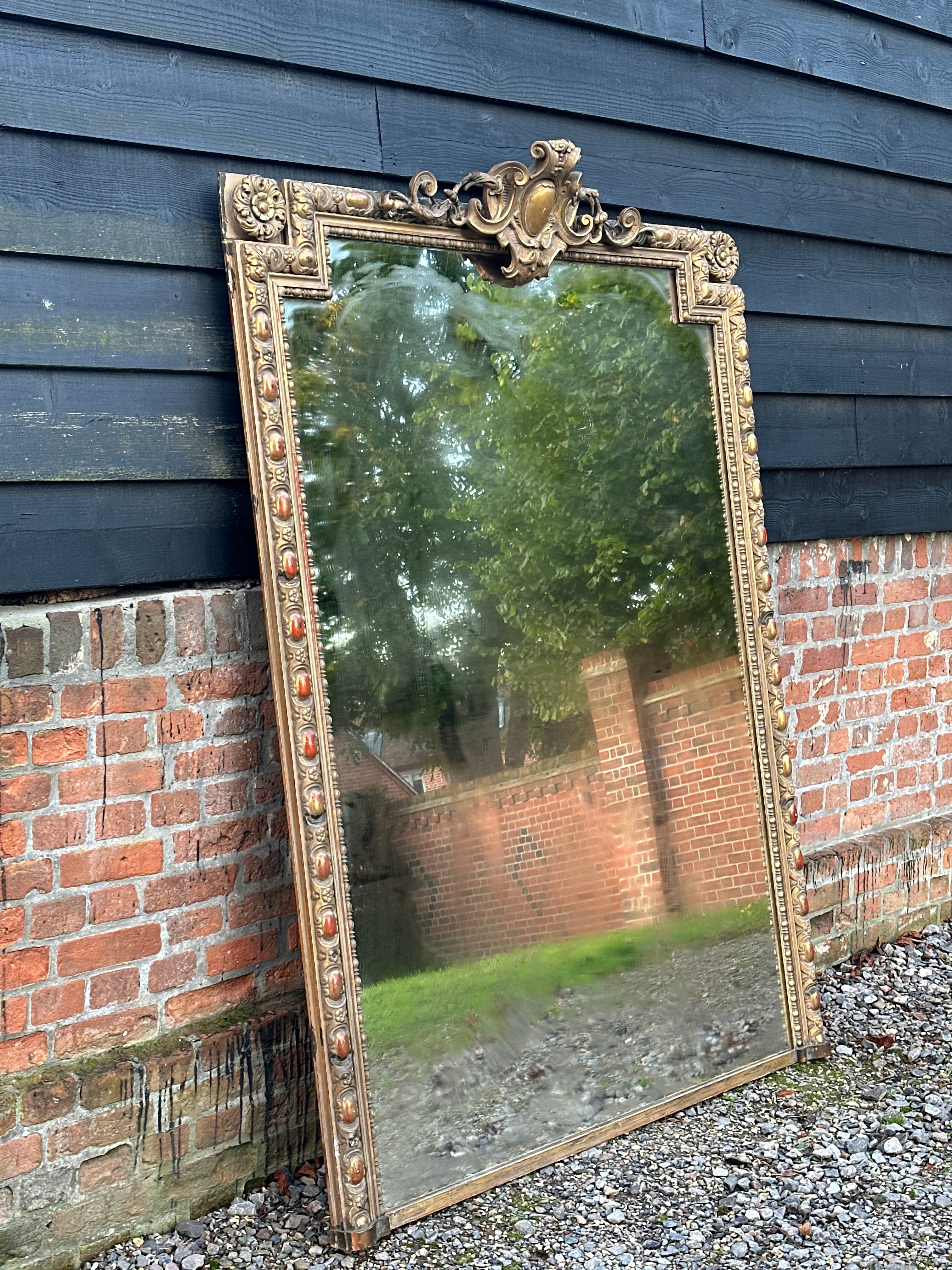 Huge French Gilt Mirror - Faded Grande Dame