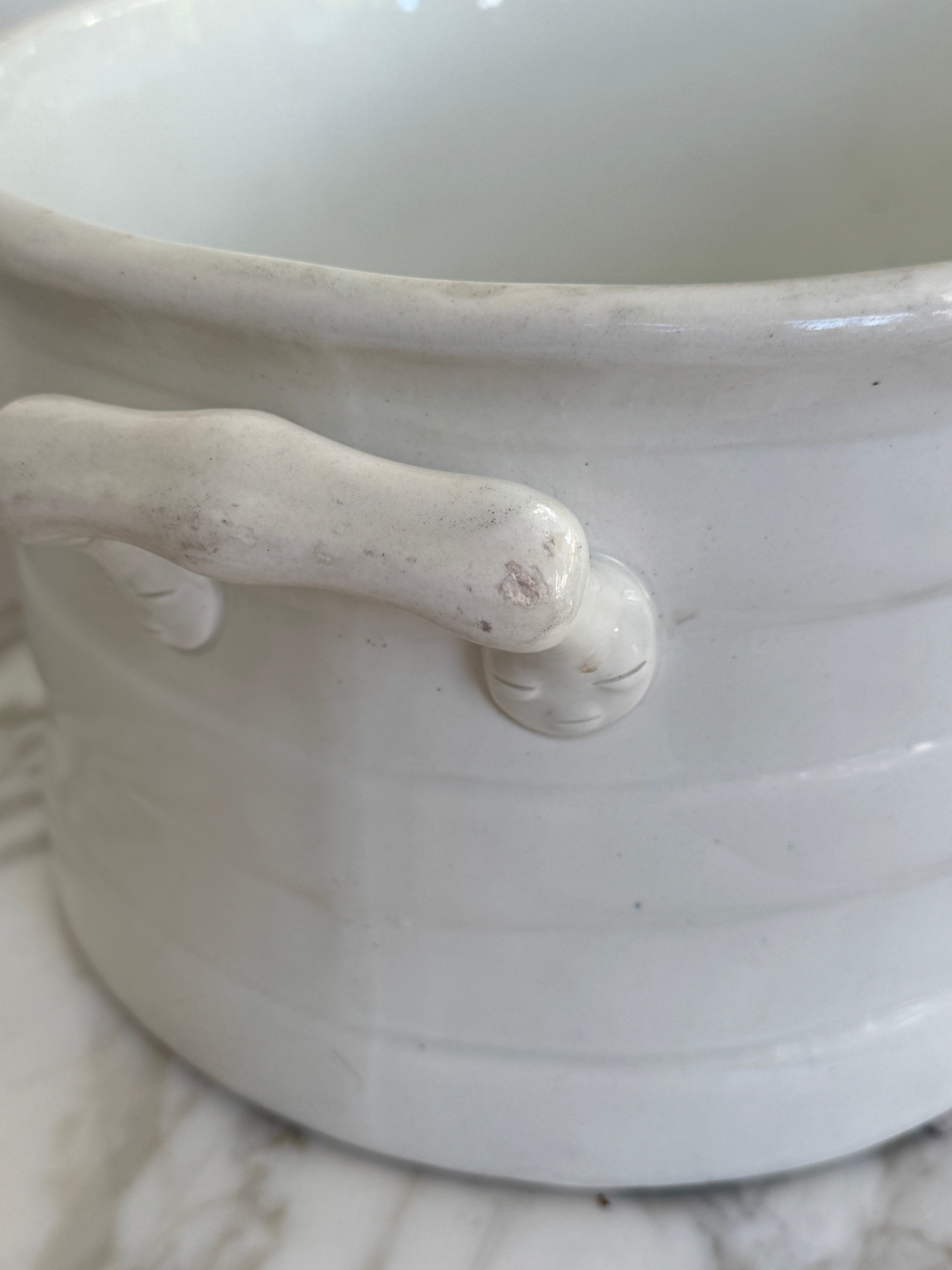 Medium Wedgwood White Banded Foot bath Planter