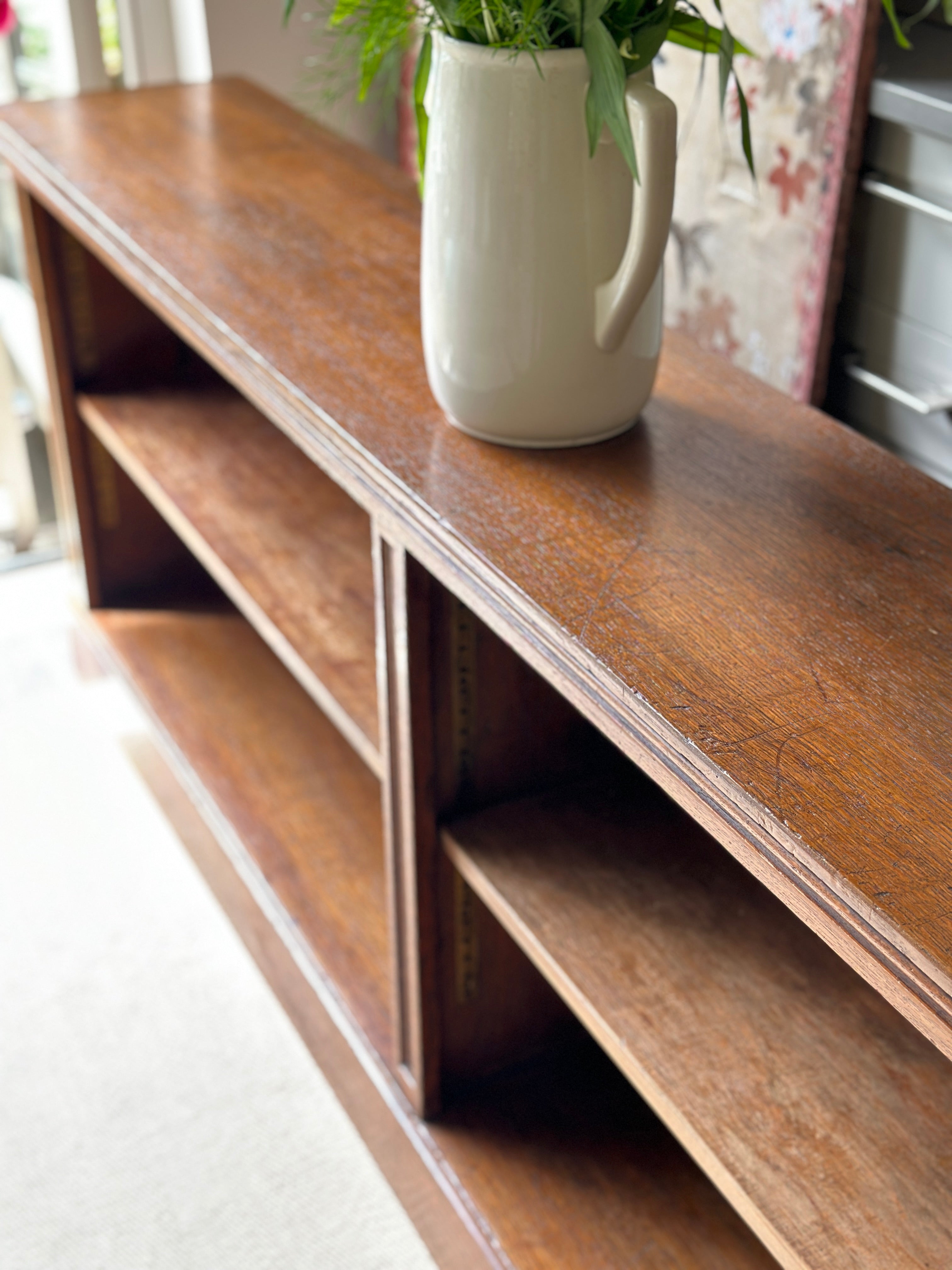 Solid Oak Low Library Bookcase