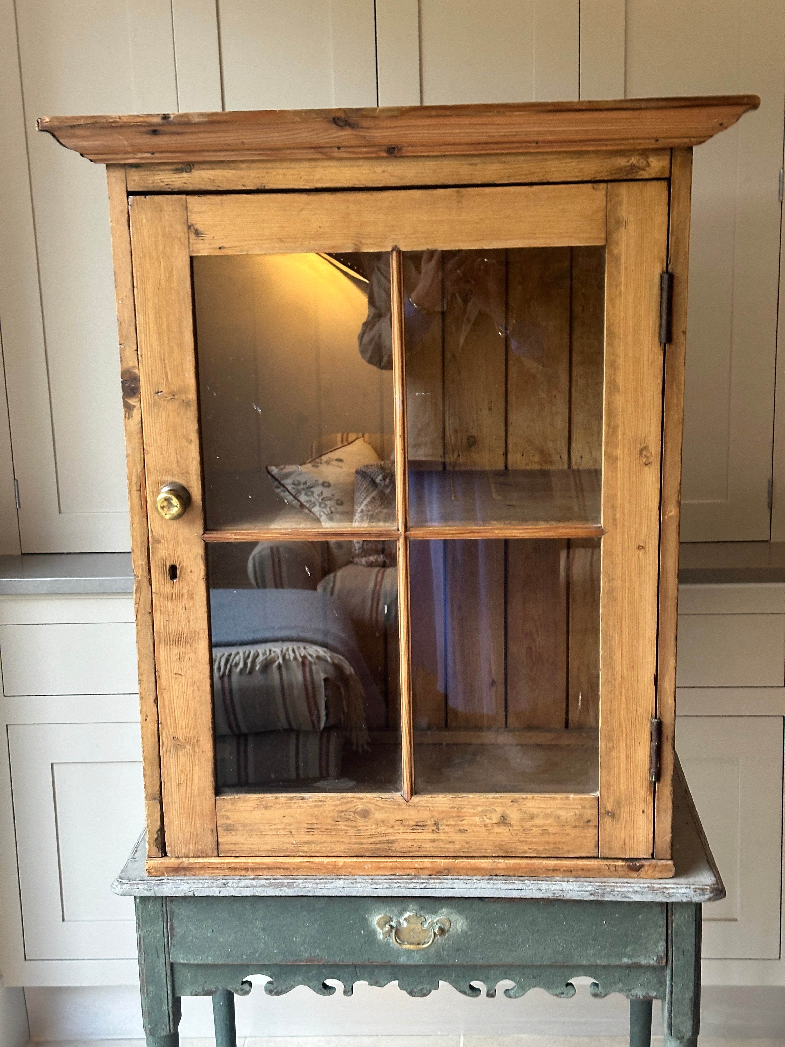 Victorian Pine Glazed Cupboard