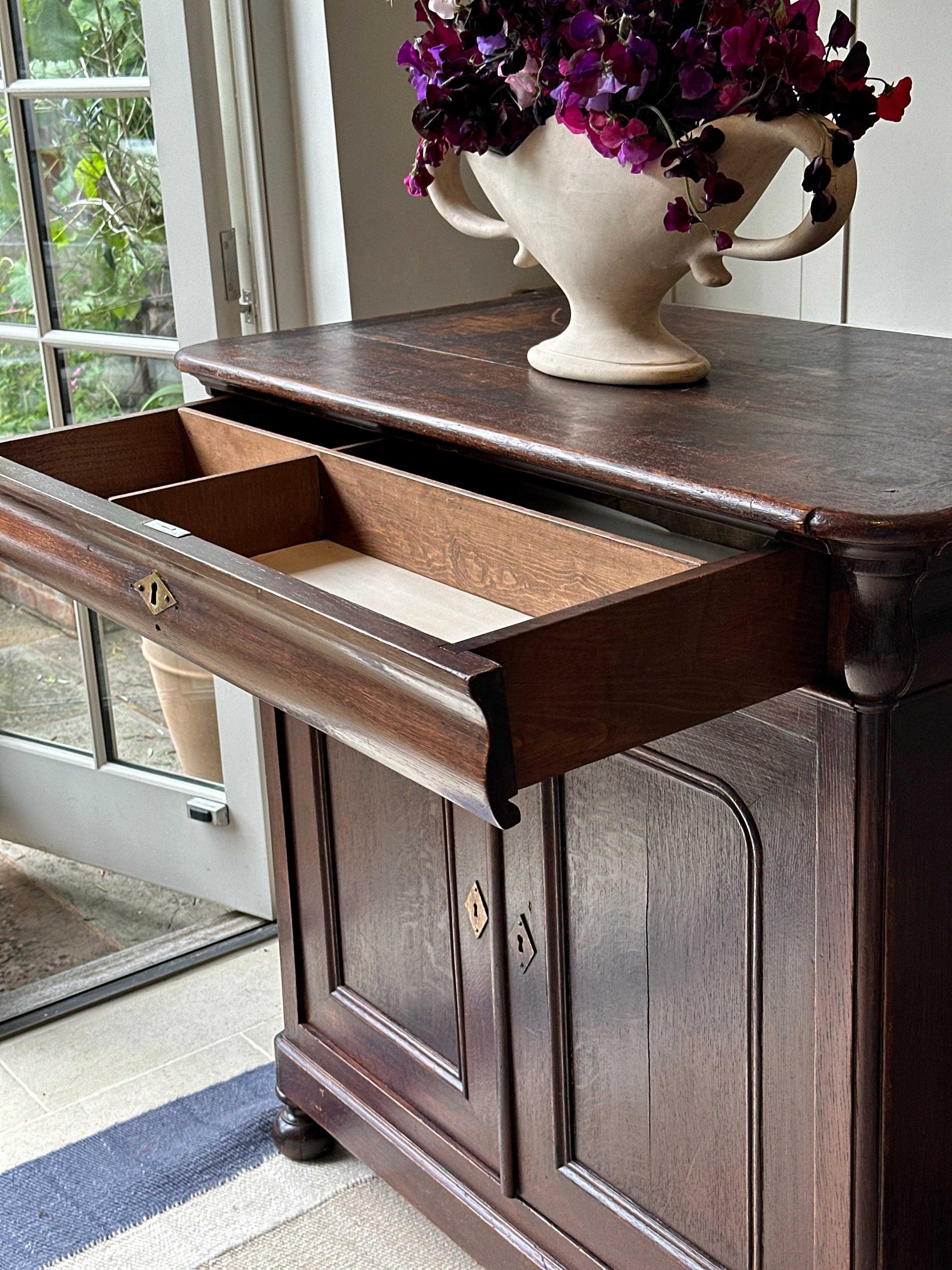 Louis Philippe Cabinet with Drawer and Shelves