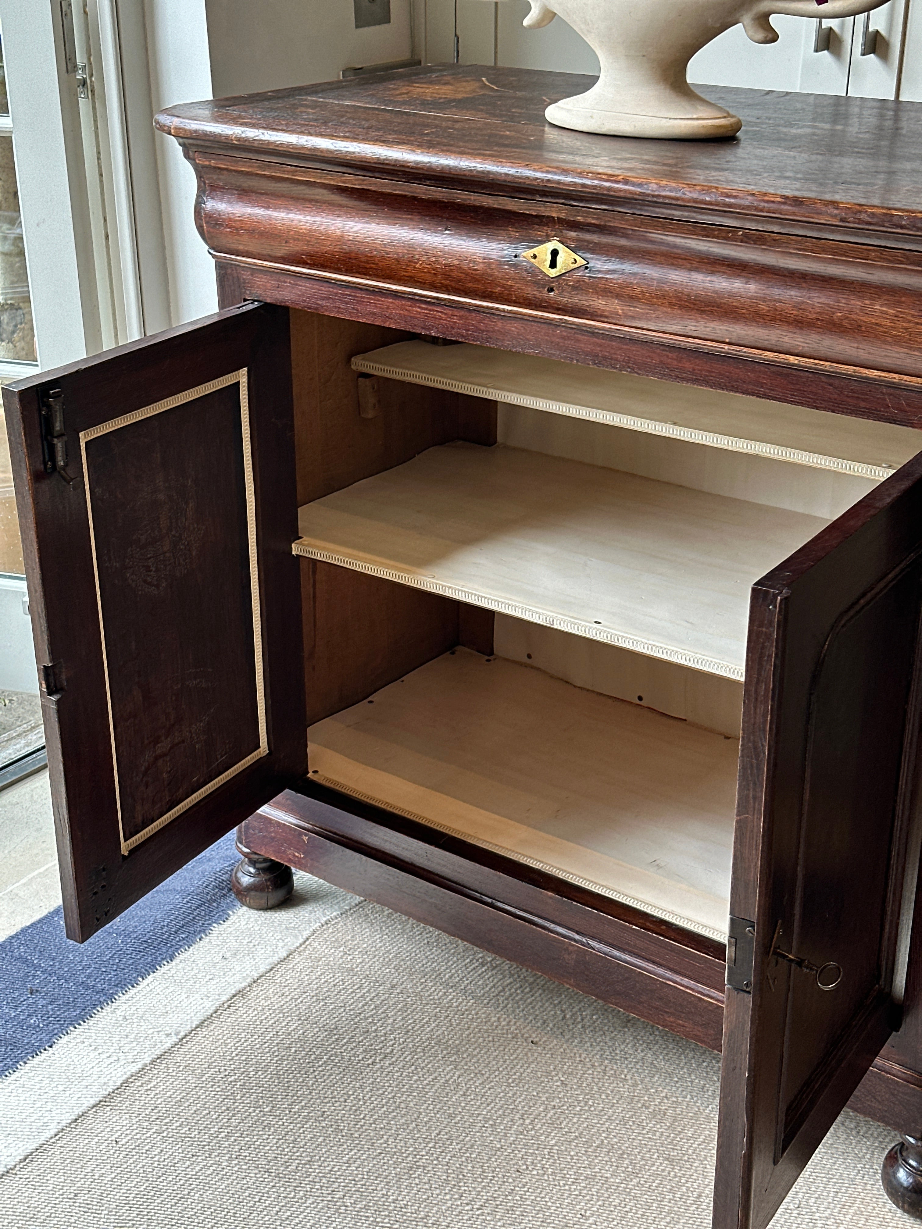 Louis Philippe Cabinet with Drawer and Shelves