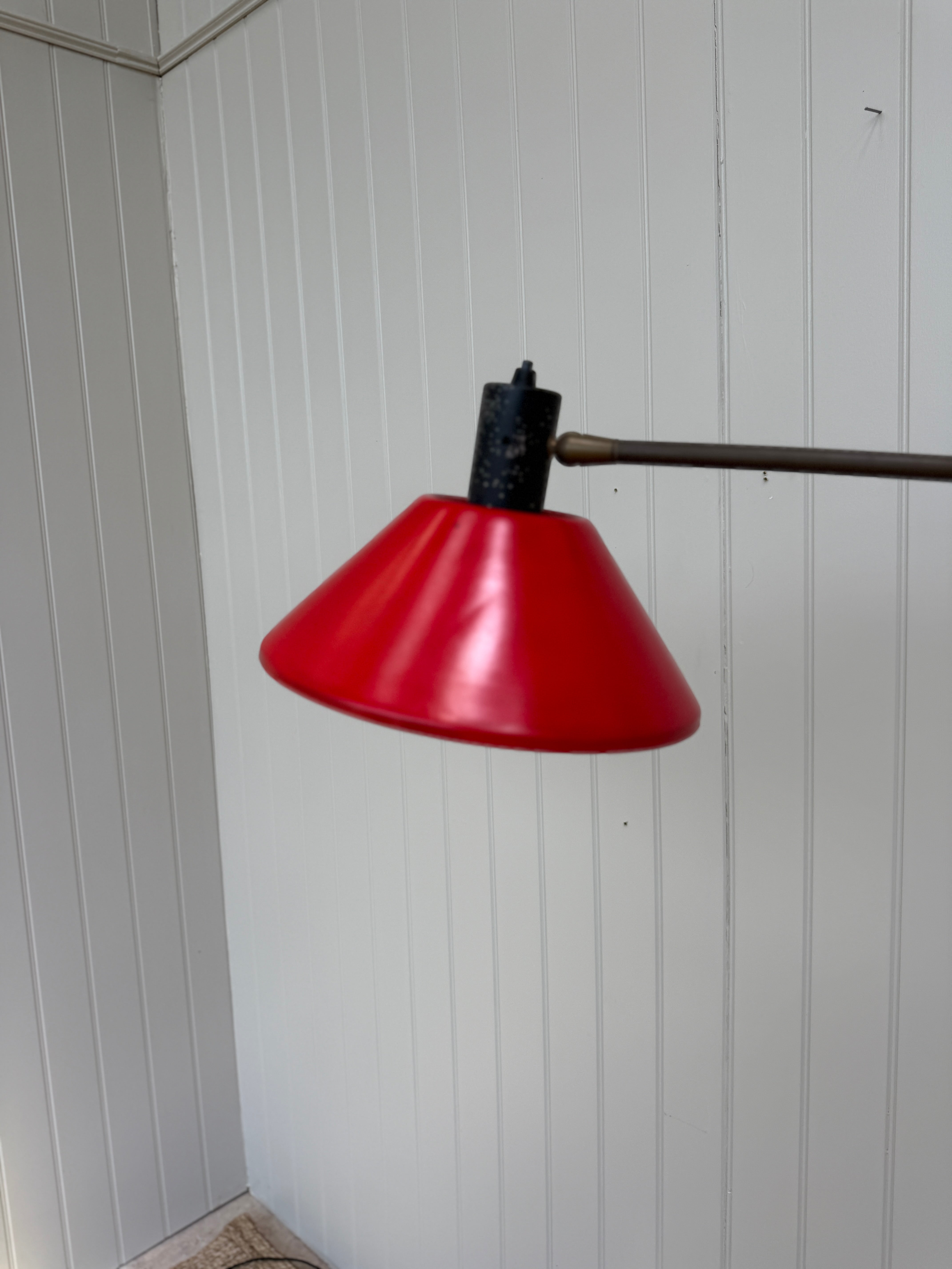 Rare Red Stilux Floor Lamp