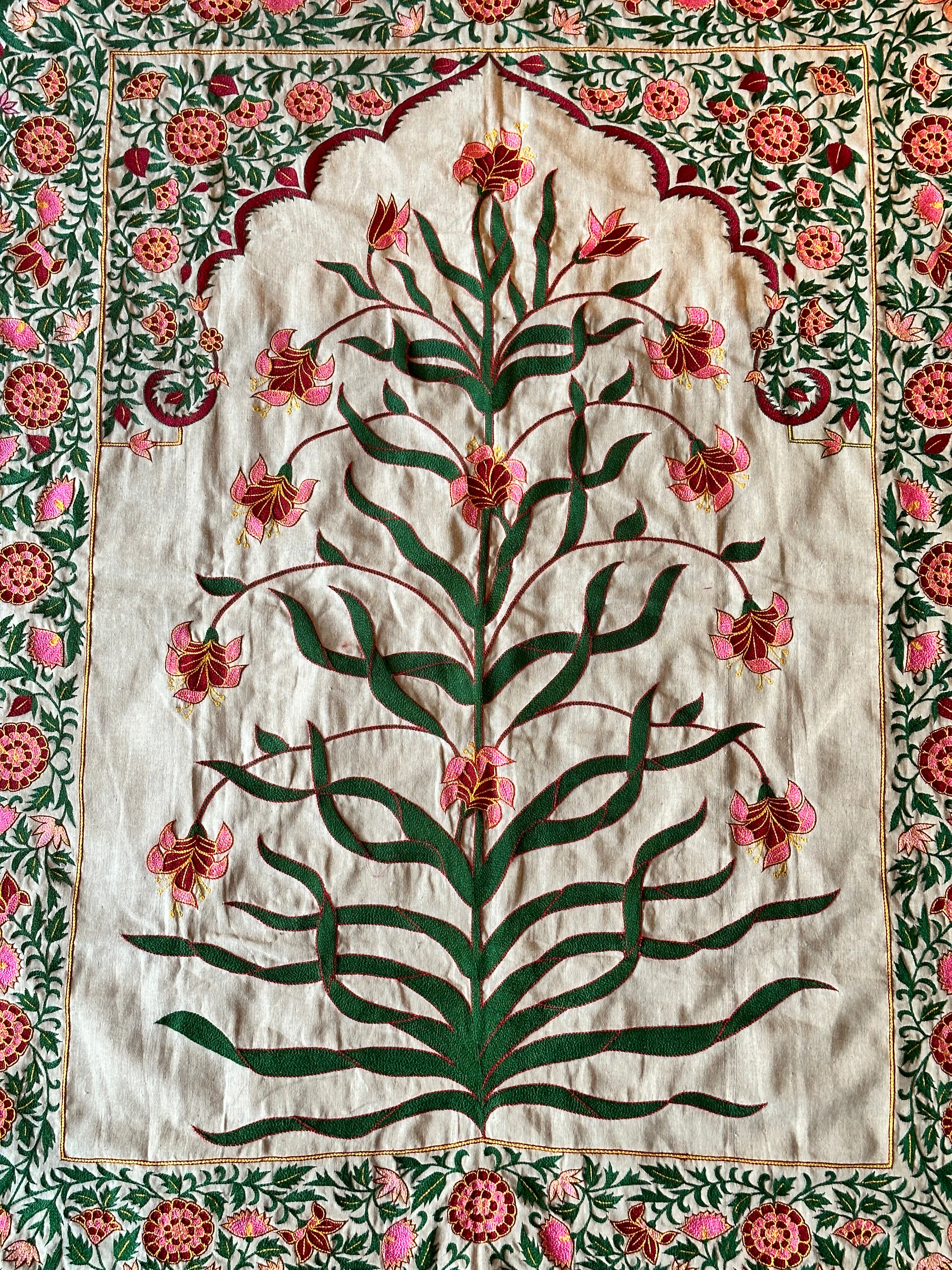 Small Vintage Suzani Tree of Life Wall Hanging