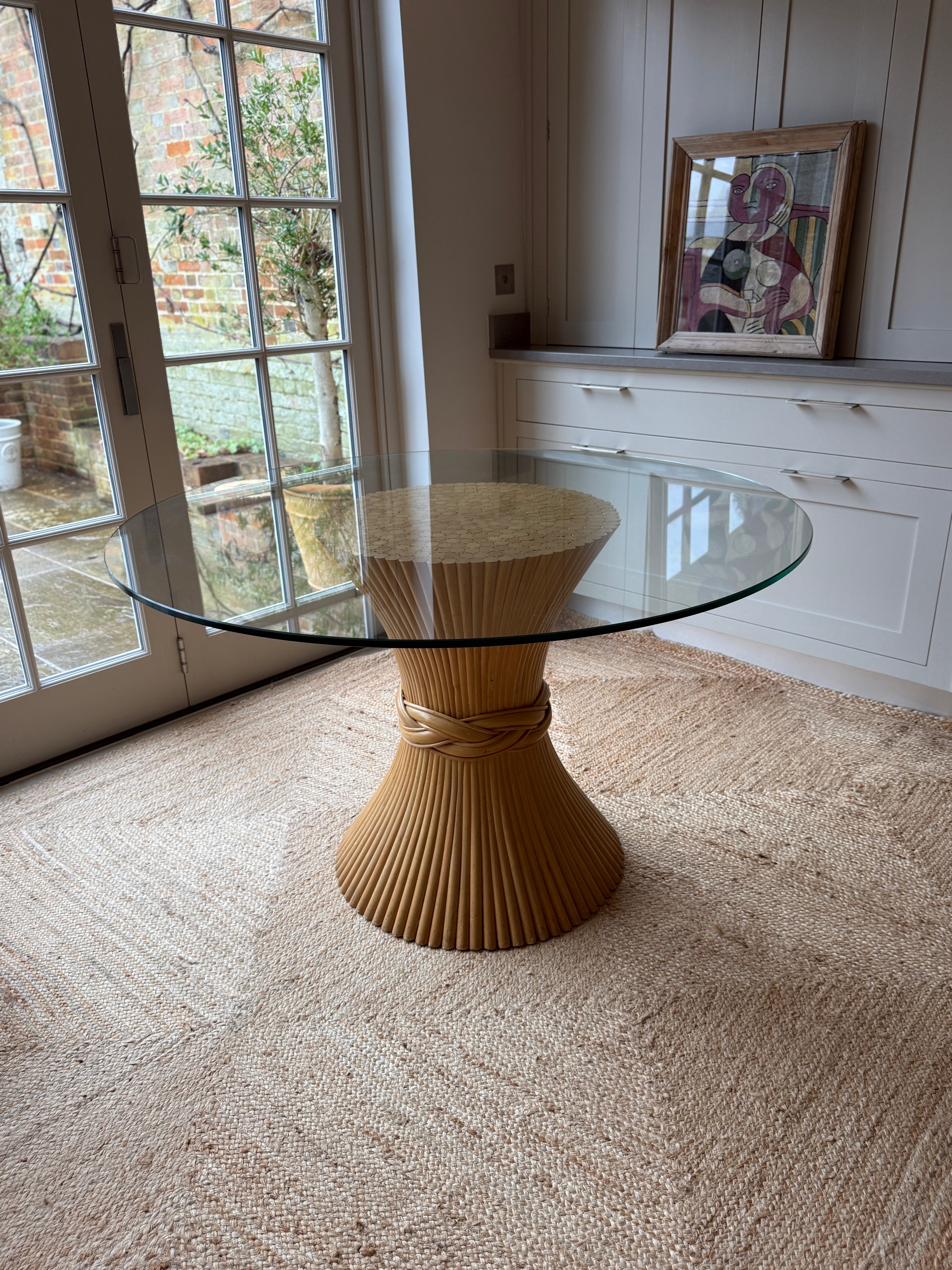 1970s McGuire Wheatsheaf Centre Table