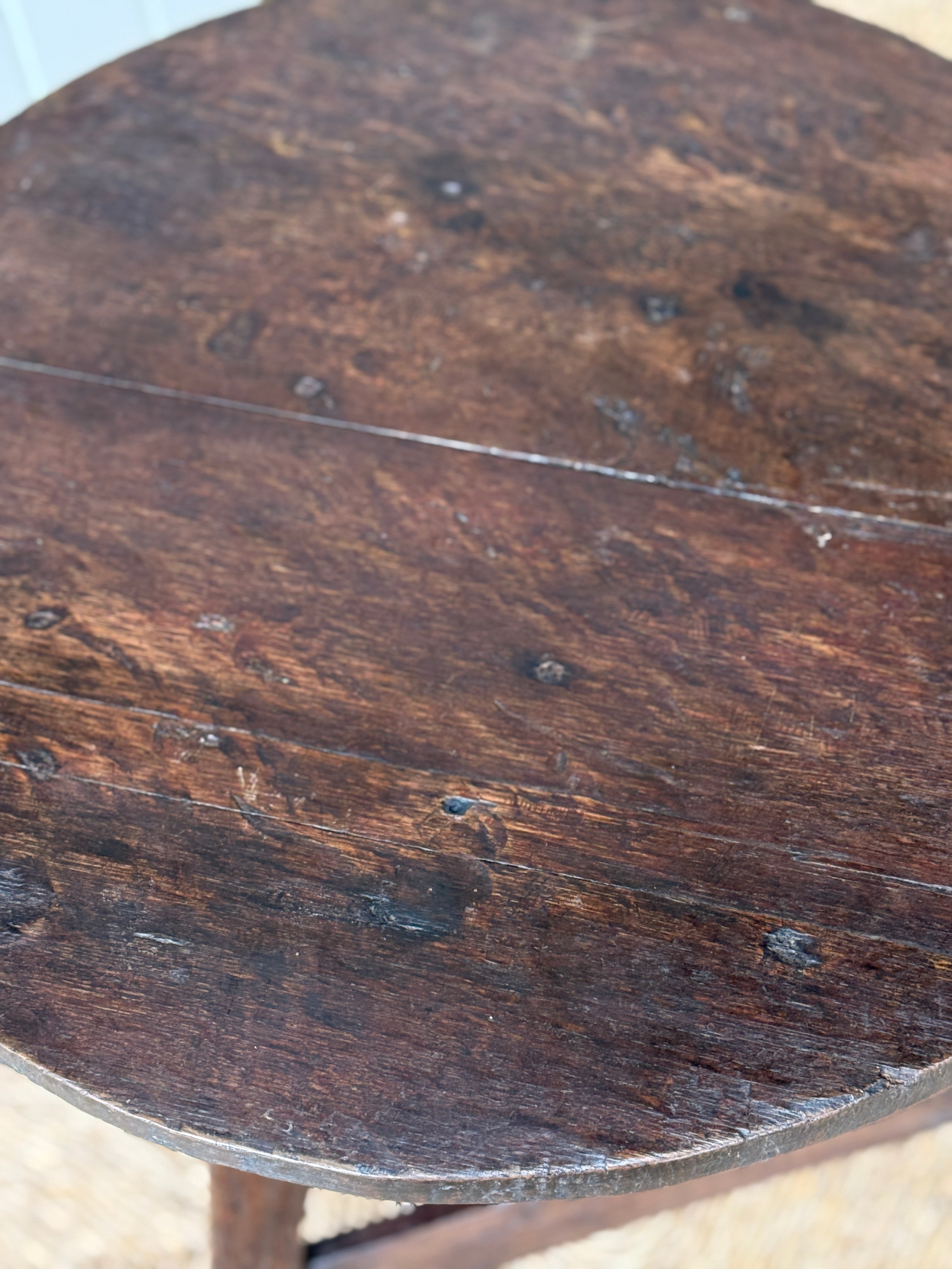 Early 19th Century Dark Oak Cricket Table