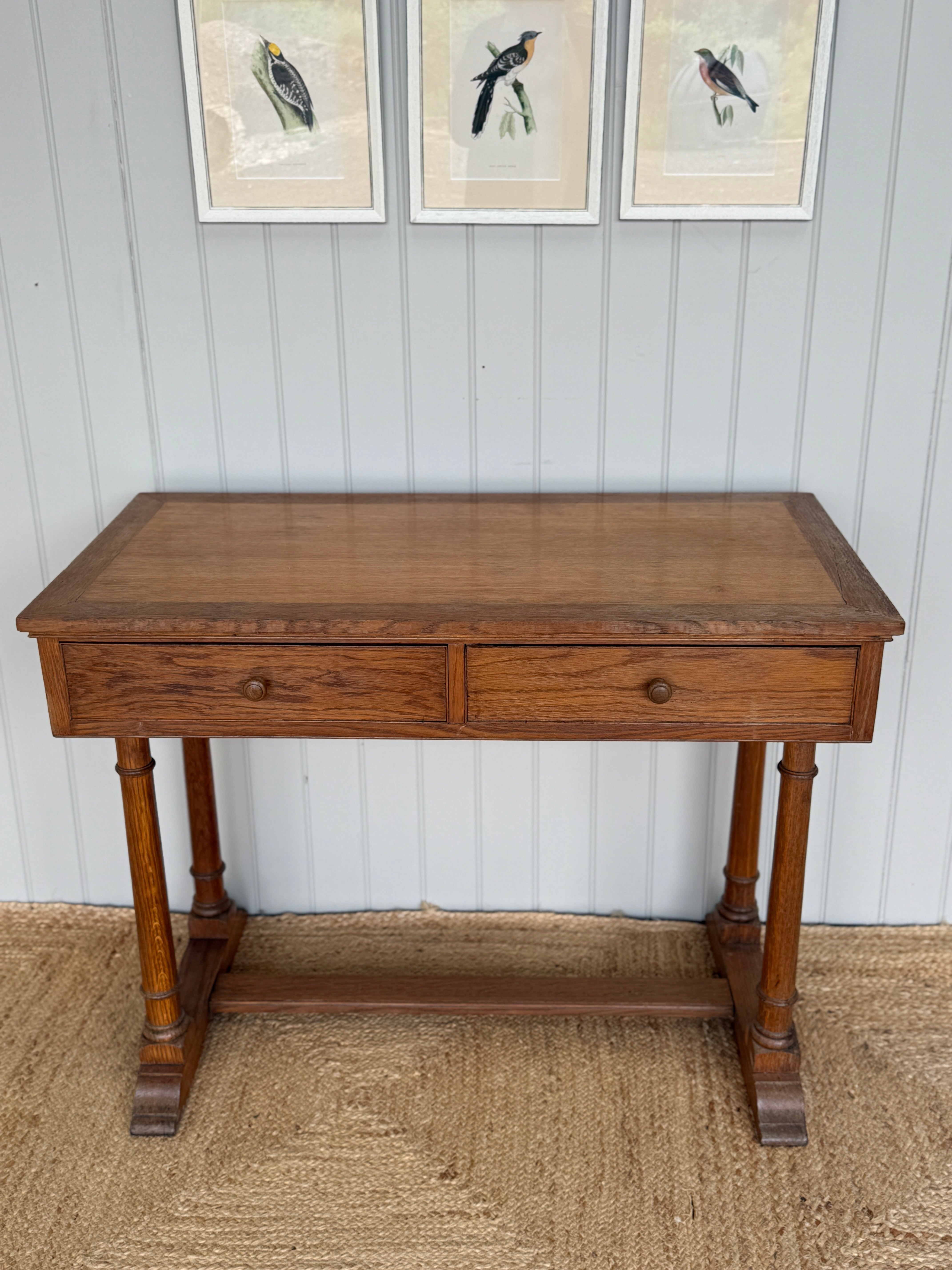 Oak Writing Table in the Manner of Heals