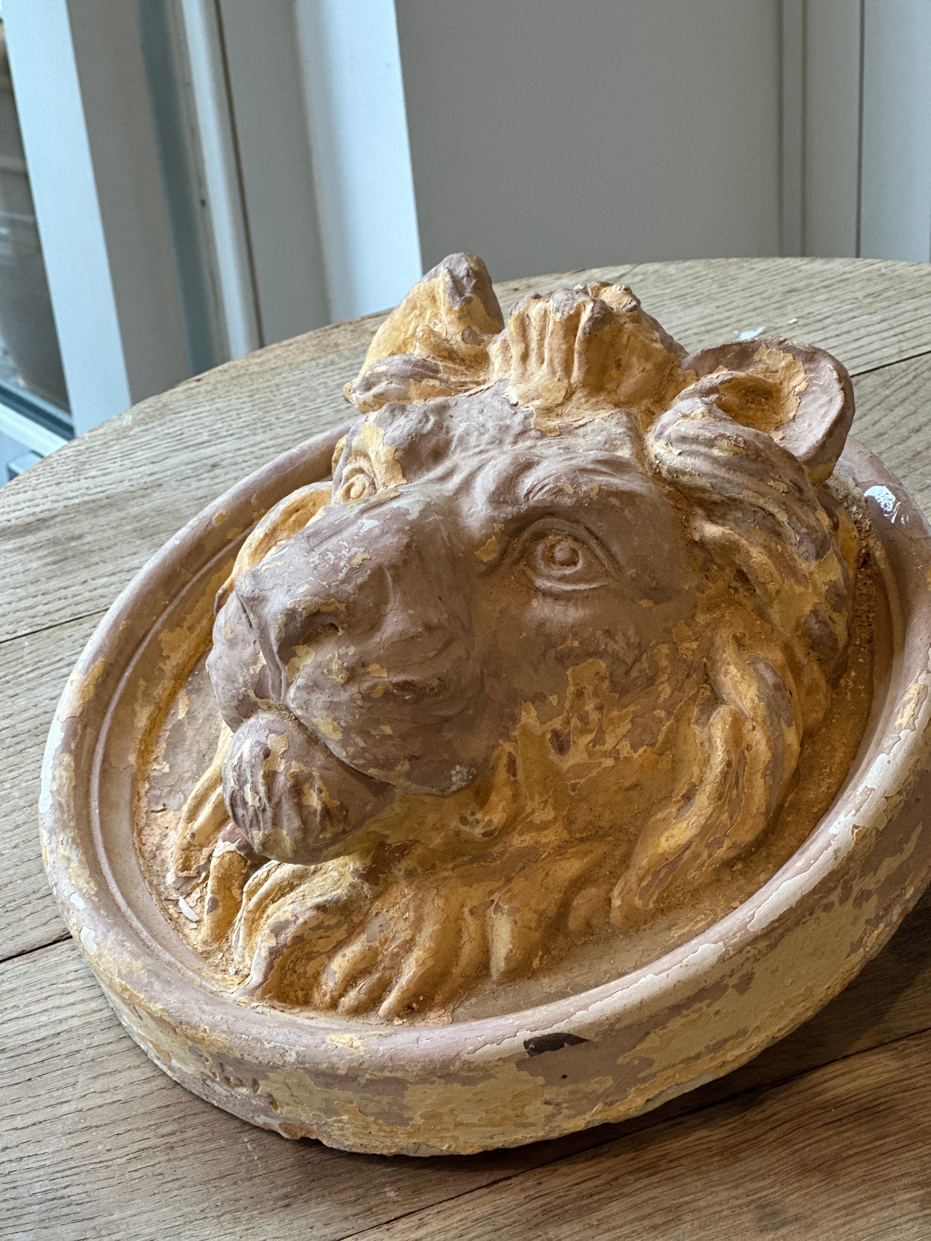 Victorian Lion Head Ceiling Boss or Corbel in Terracotta