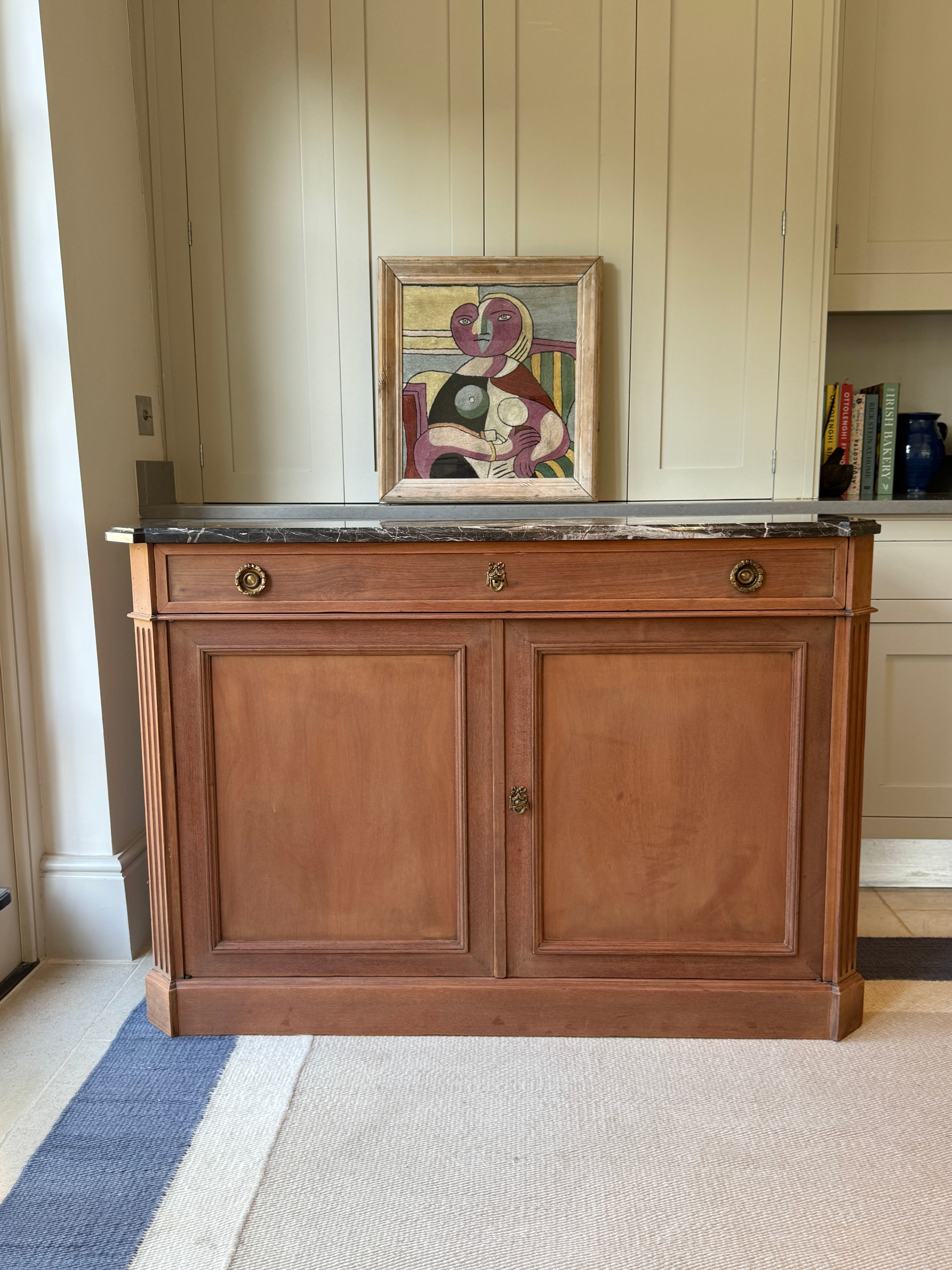 Slim French Marble Topped Side Board