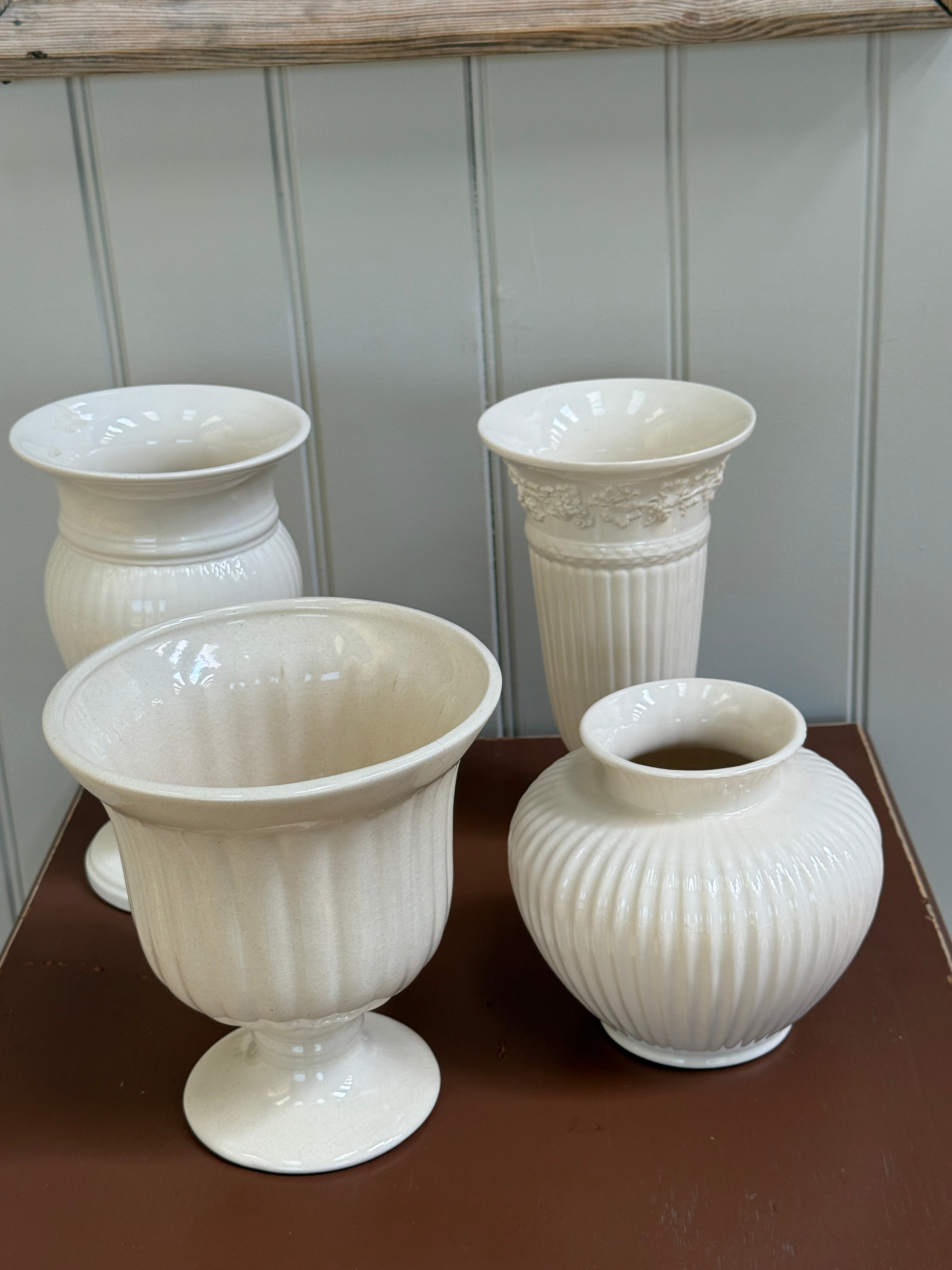 Footed Ceramic Floral Vase
